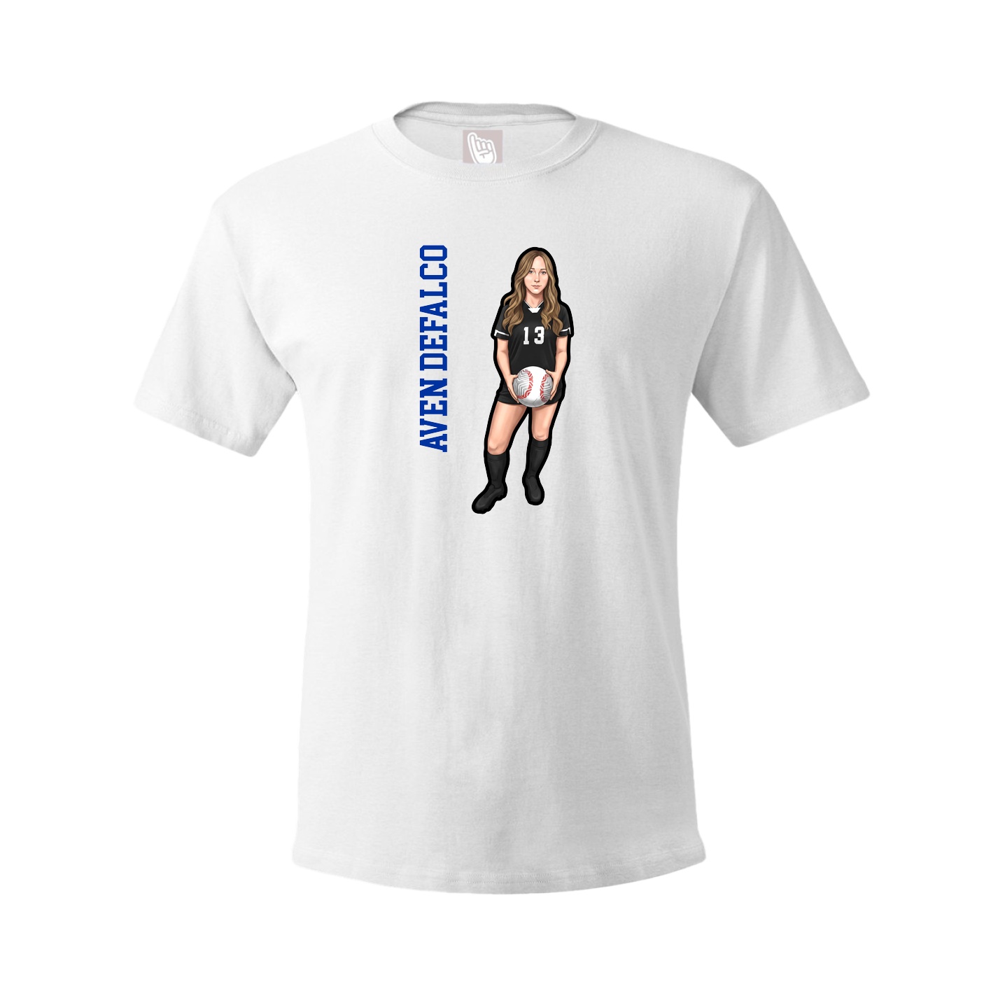 Youth Tee — Name Vertical in White