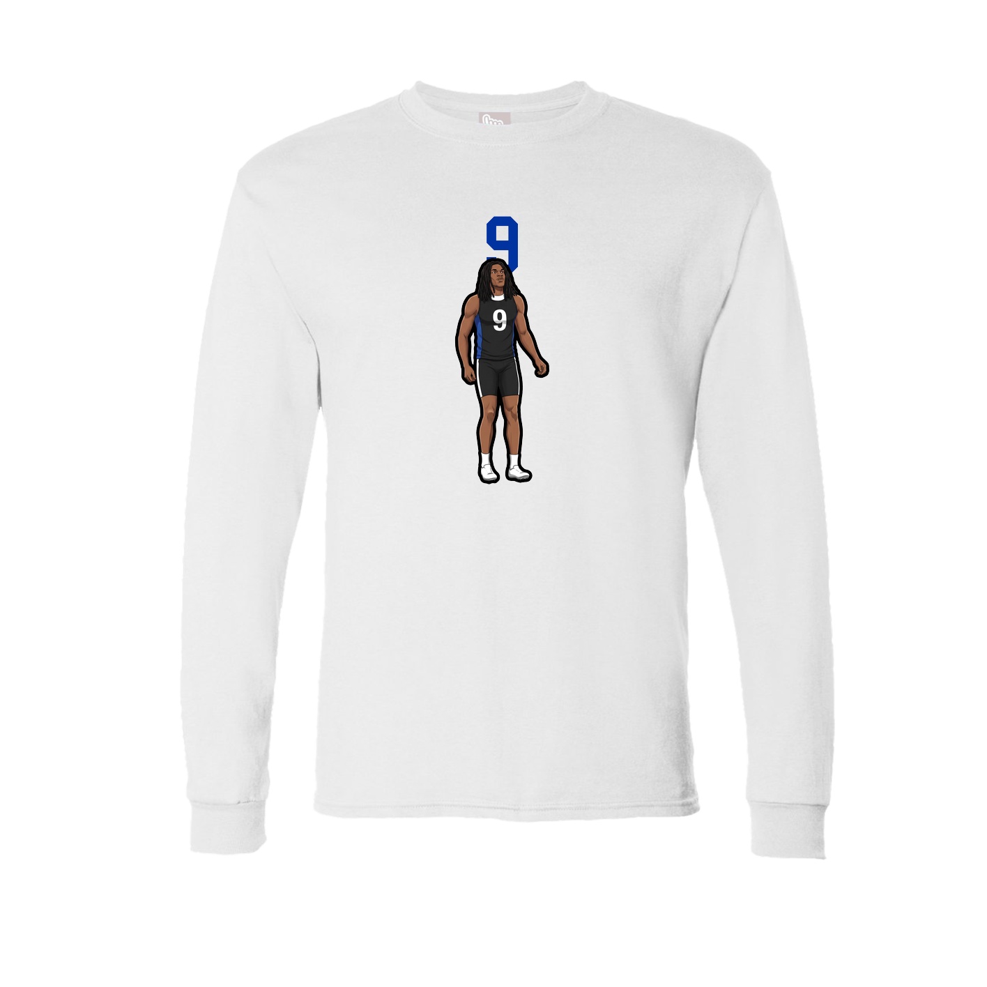 Long Sleeve Tee — Number Top in White