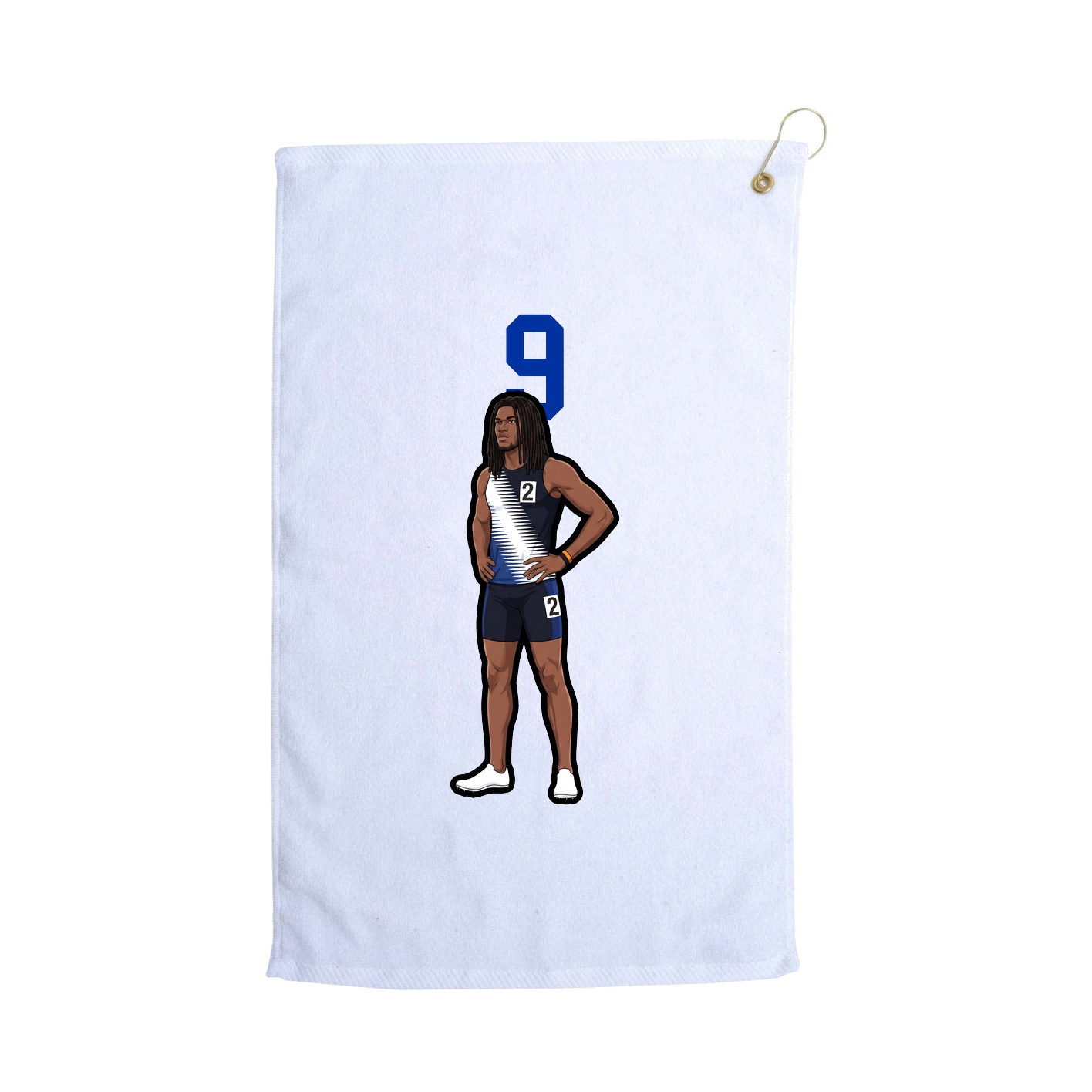 Golf Towel — Number Top in White