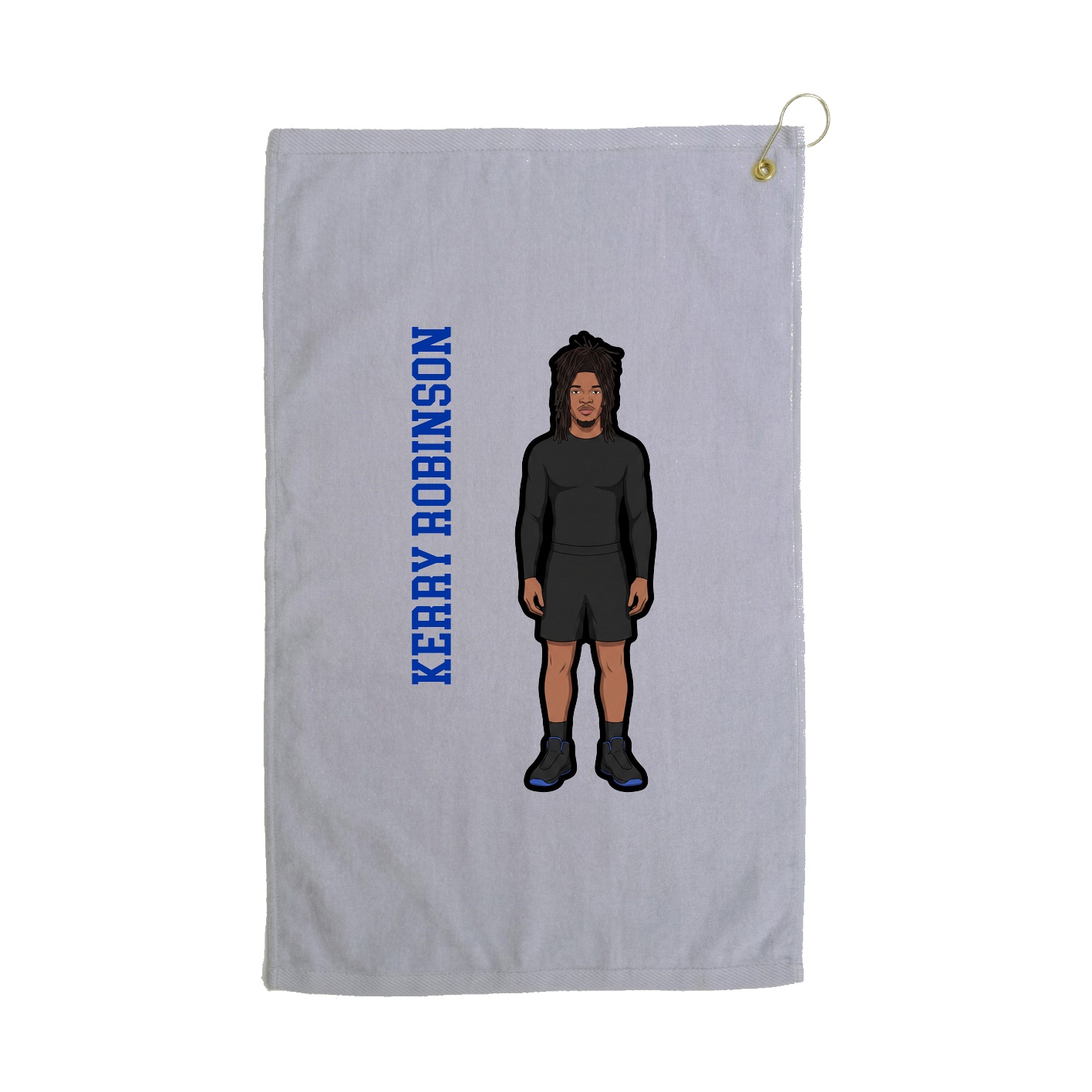Golf Towel — Name Vertical in Grey