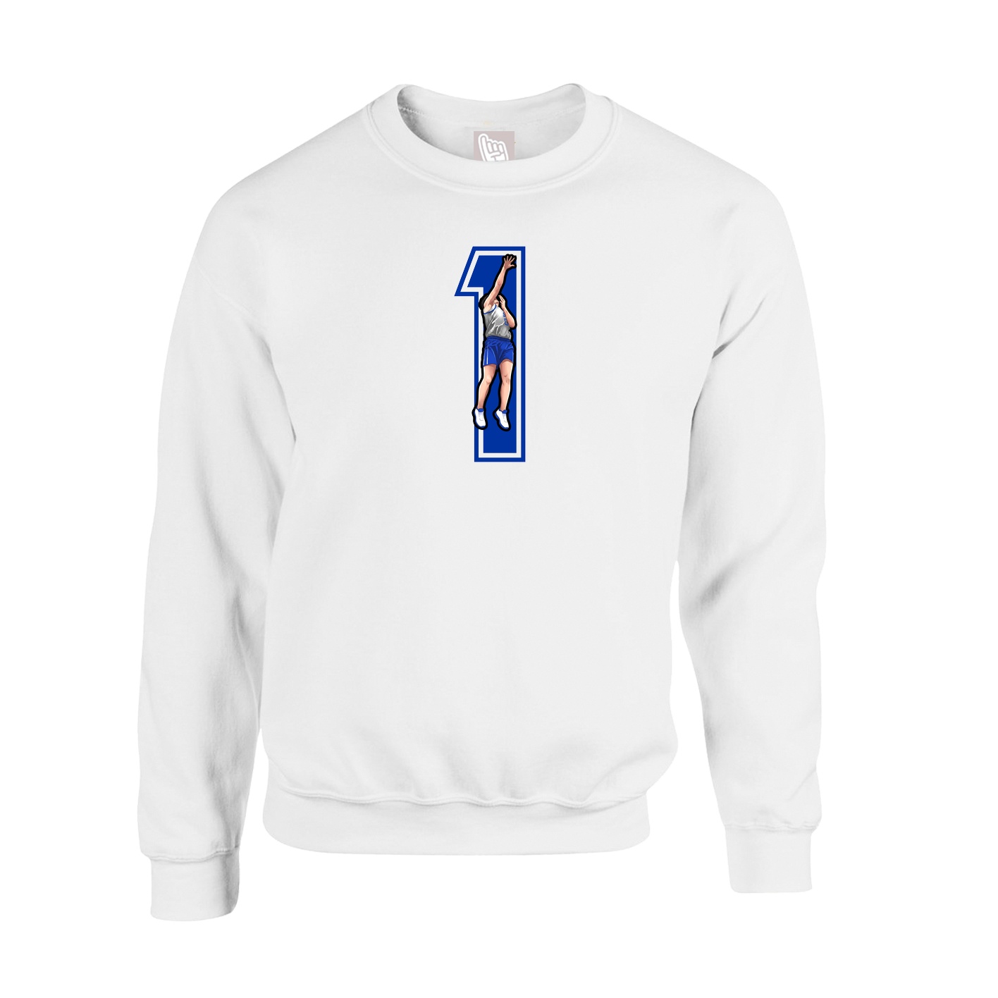 Fleece Crew — Number in White
