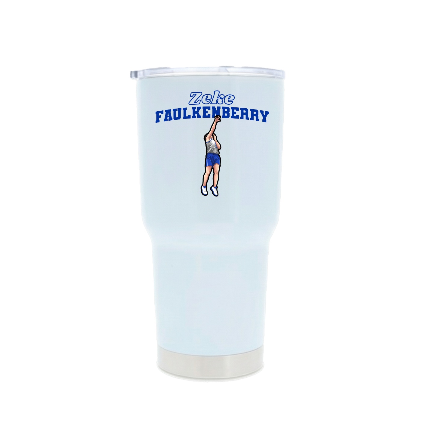 30oz Stainless Steel Tumbler — Name Arch in White