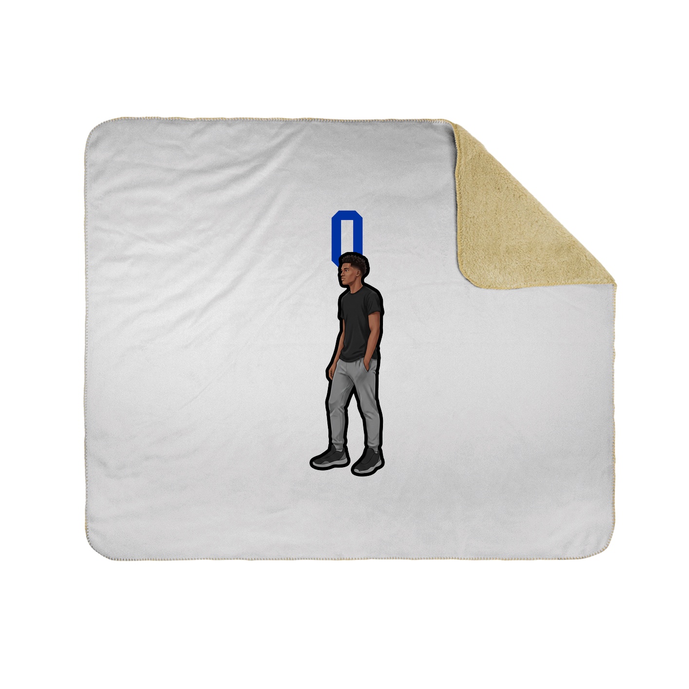 Throw Blanket — Number Top in White