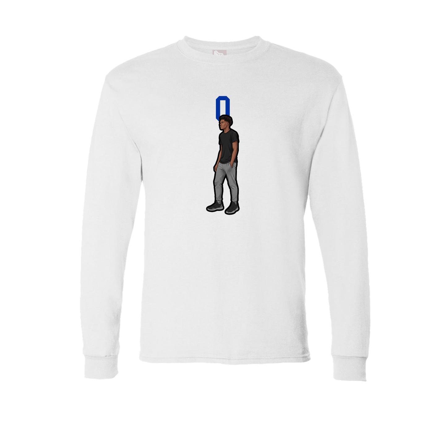Long Sleeve Tee — Number Top in White
