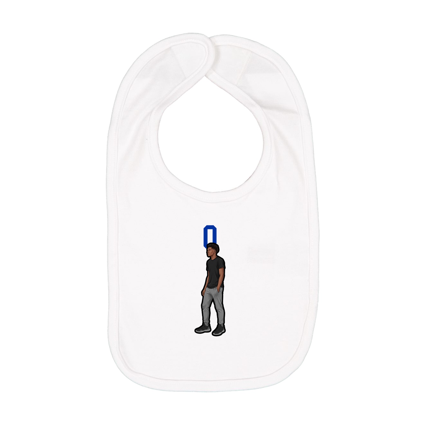 Infant Bib — Number Top in White