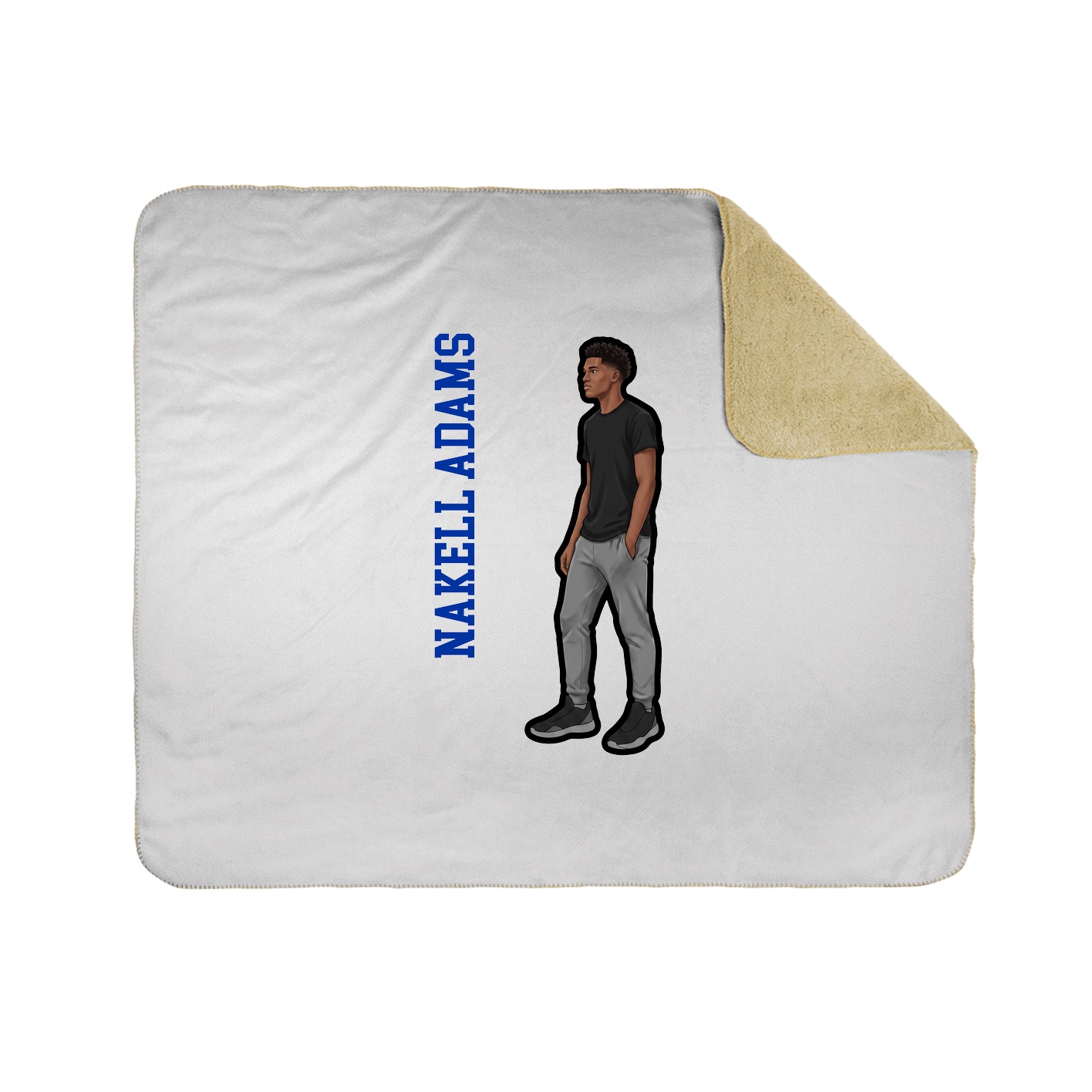 Throw Blanket — Name Vertical in White