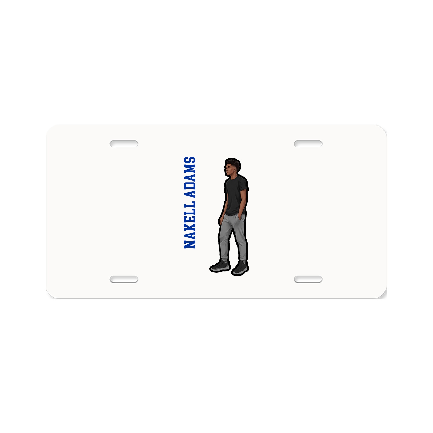License Plate — Name Vertical in Classic