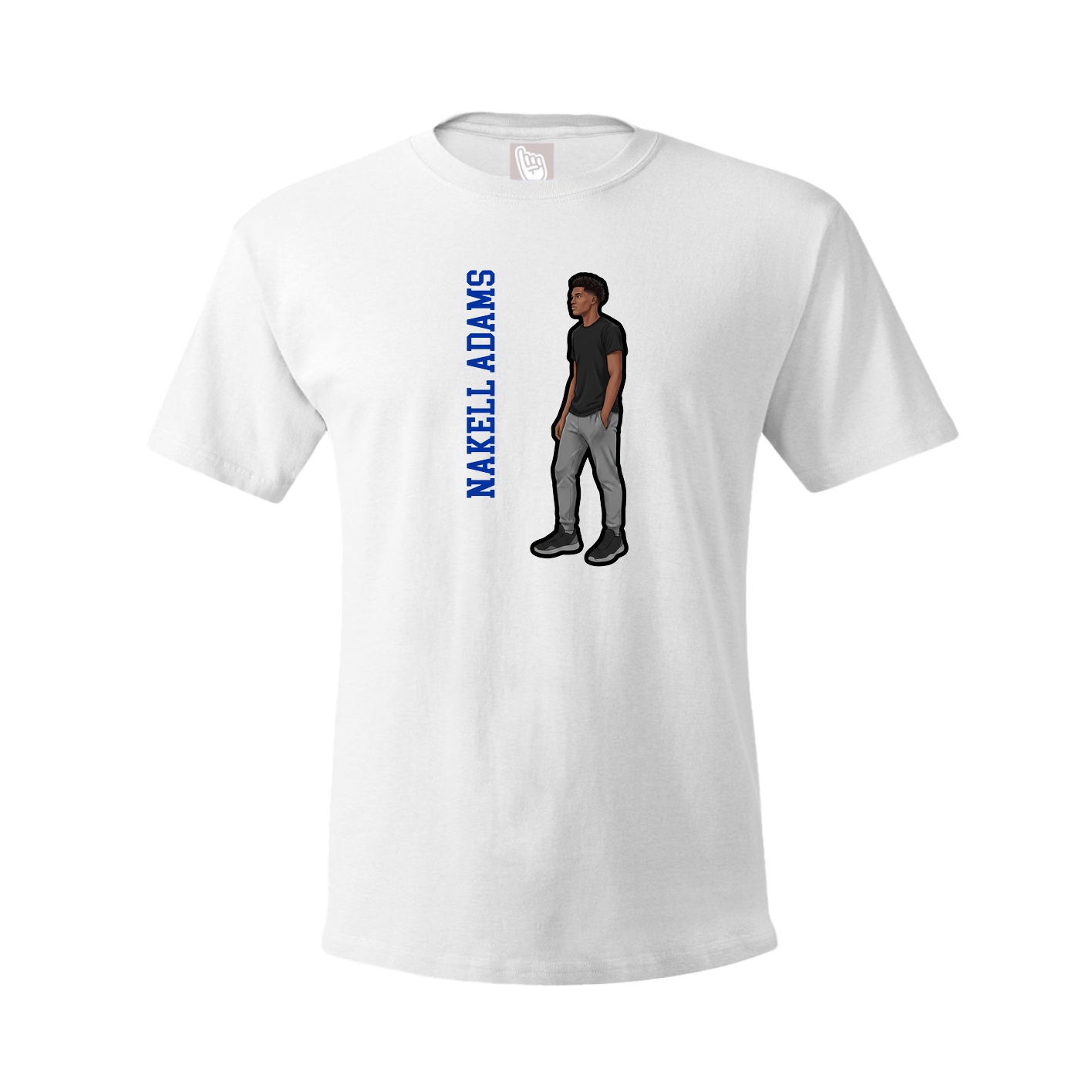 Tee — Name Vertical in White
