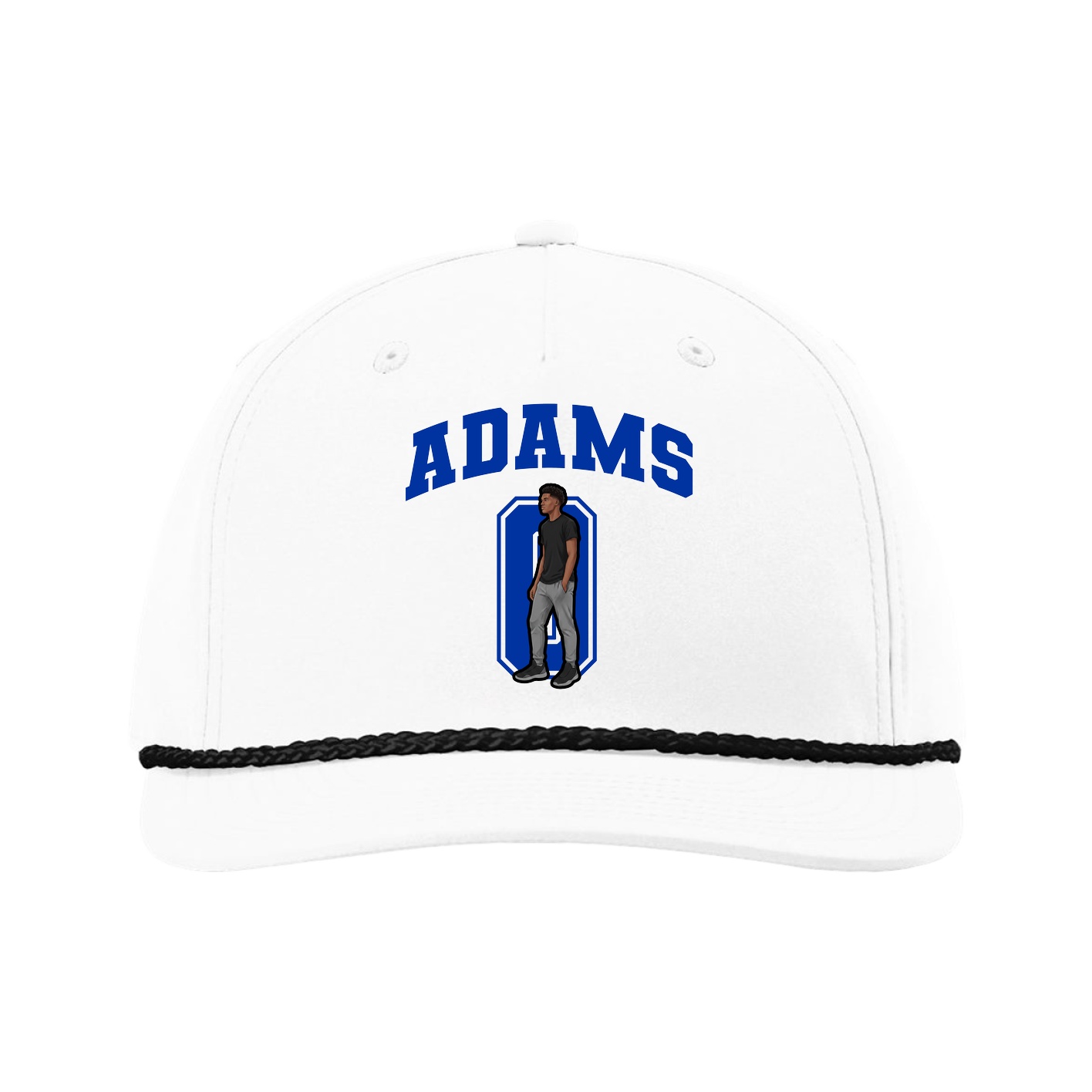 Five-Panel Classic Rope Cap — Number in White
