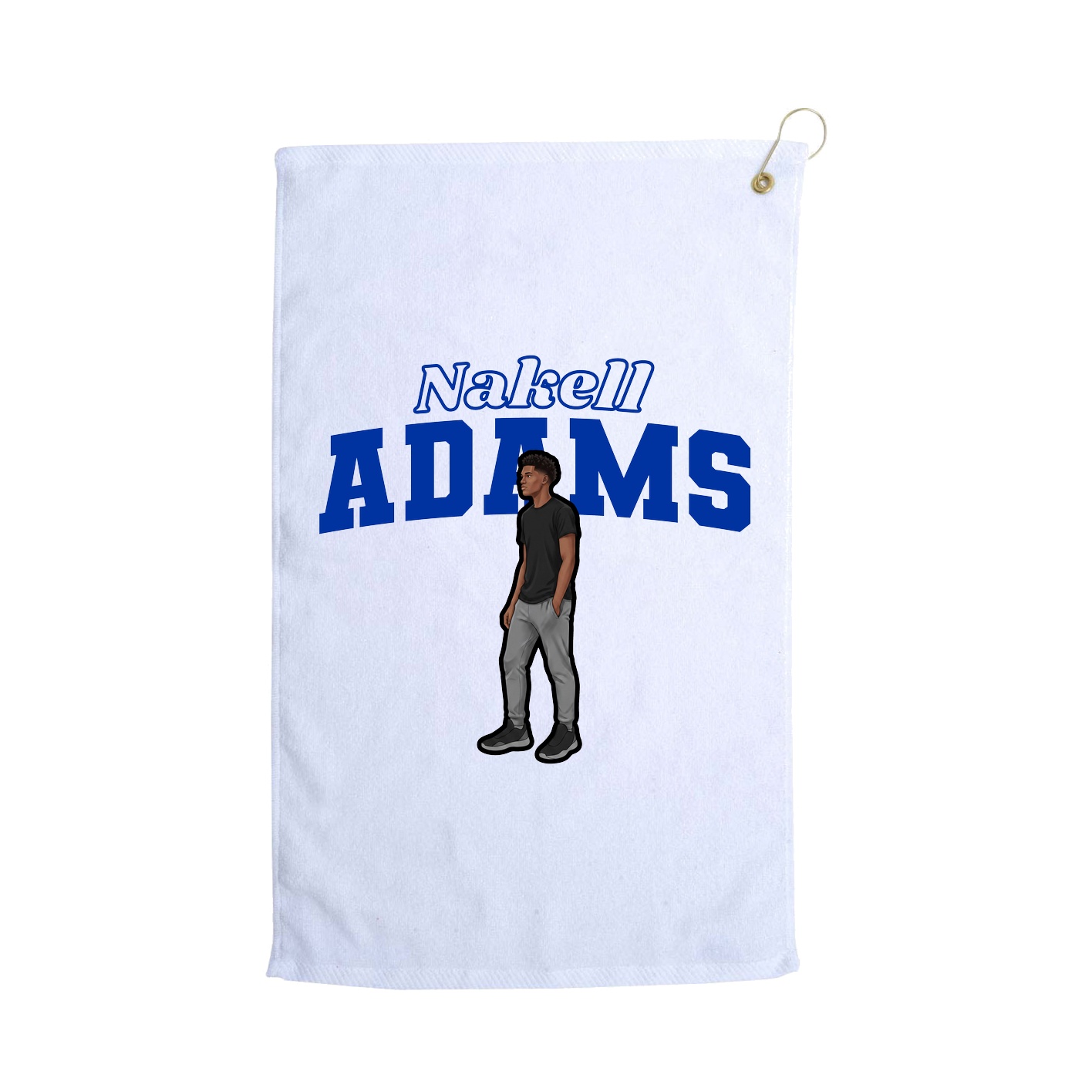 Golf Towel — Name Arch in White