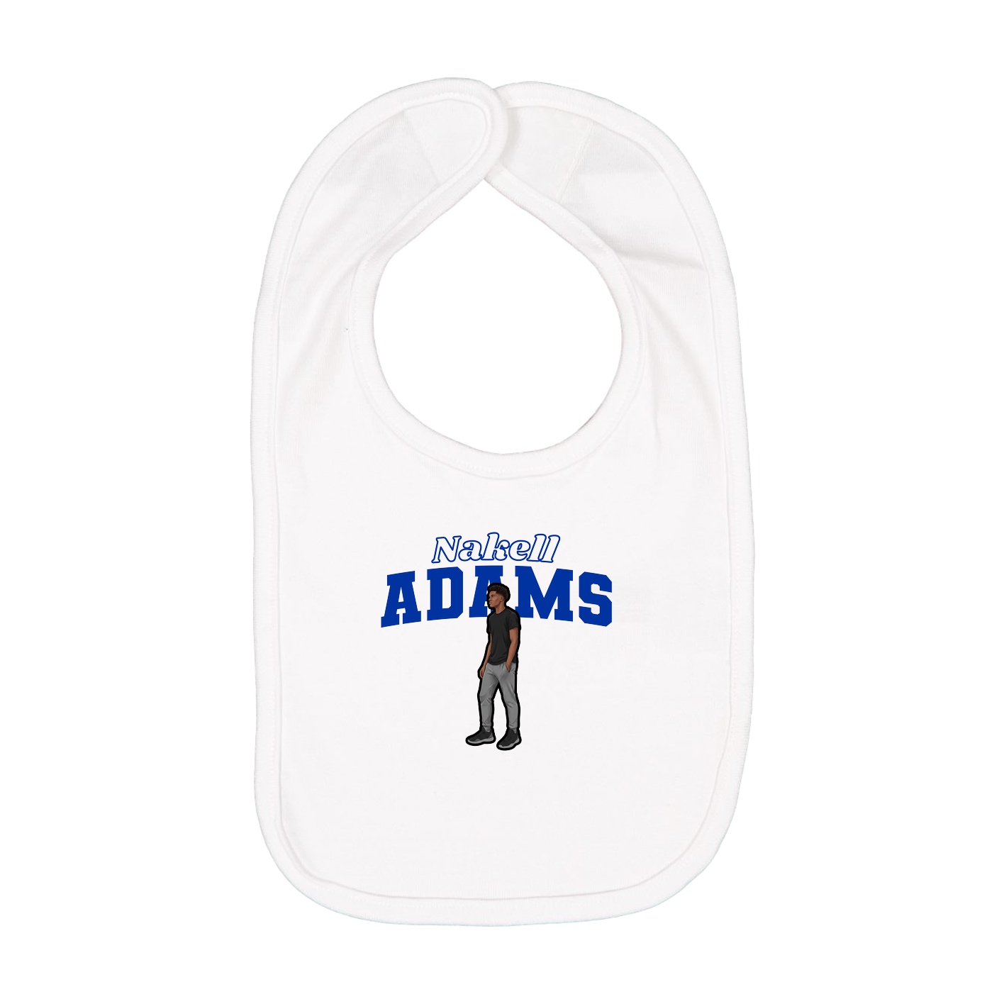 Infant Bib — Name Arch in White