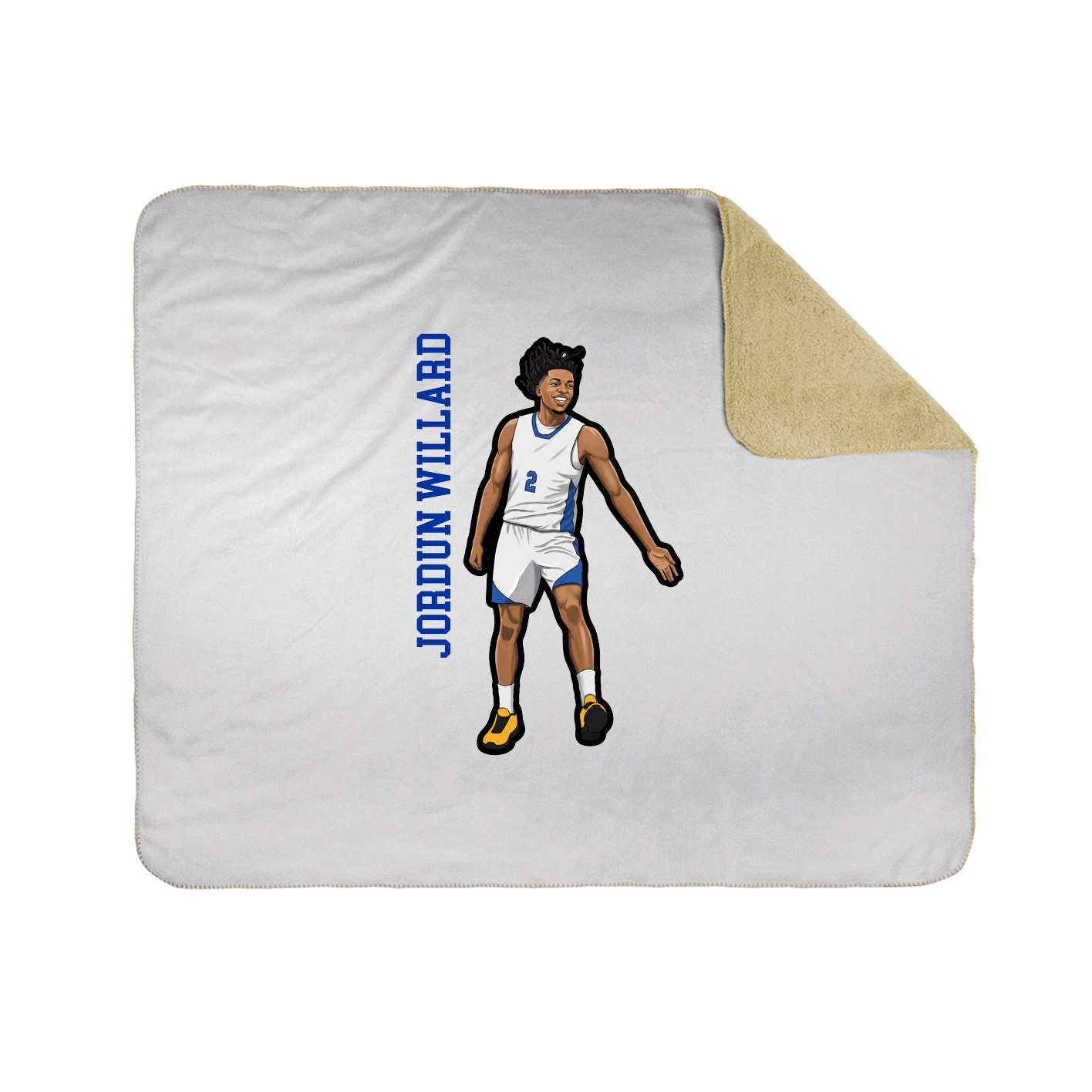 Throw Blanket — Name Vertical in White
