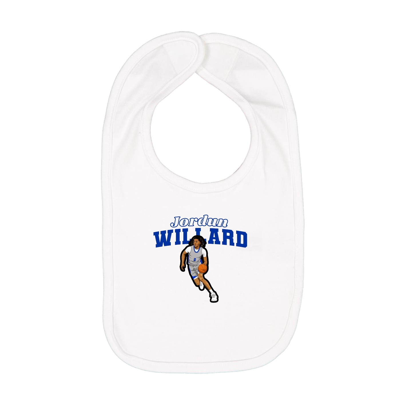 Infant Bib — Name Arch in White
