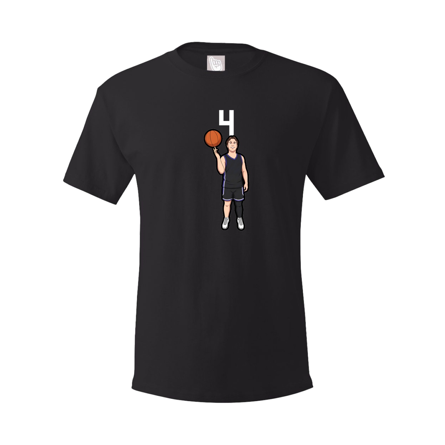 Youth Tee — Number Top in Black