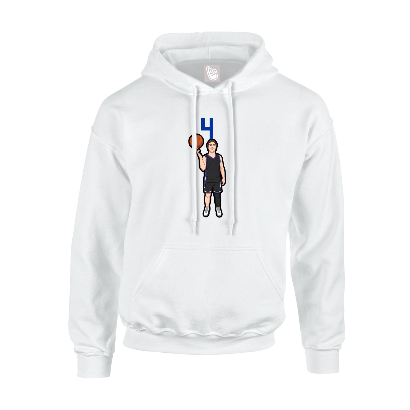 Youth Hoodie — Number Top in White