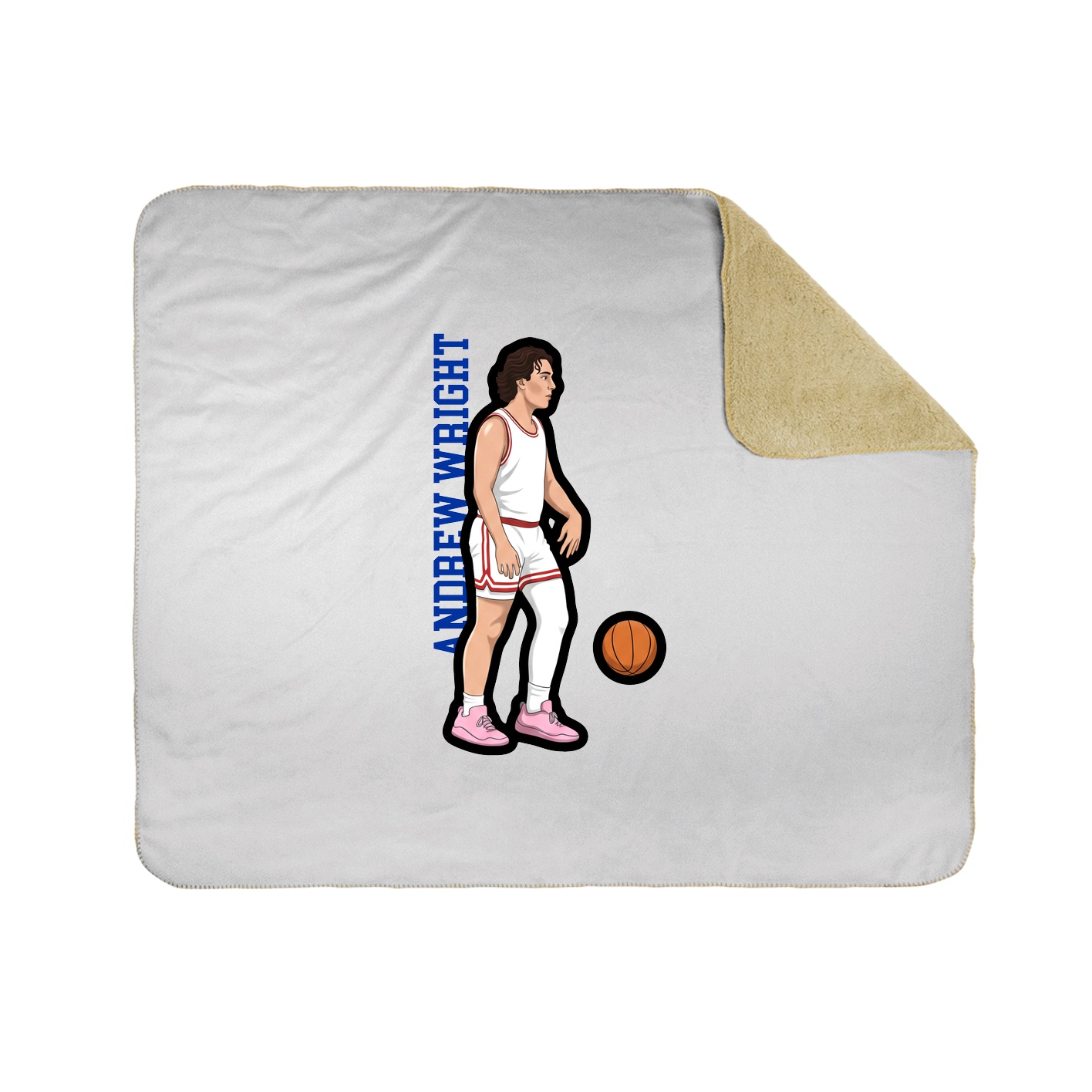 Throw Blanket — Name Vertical in White