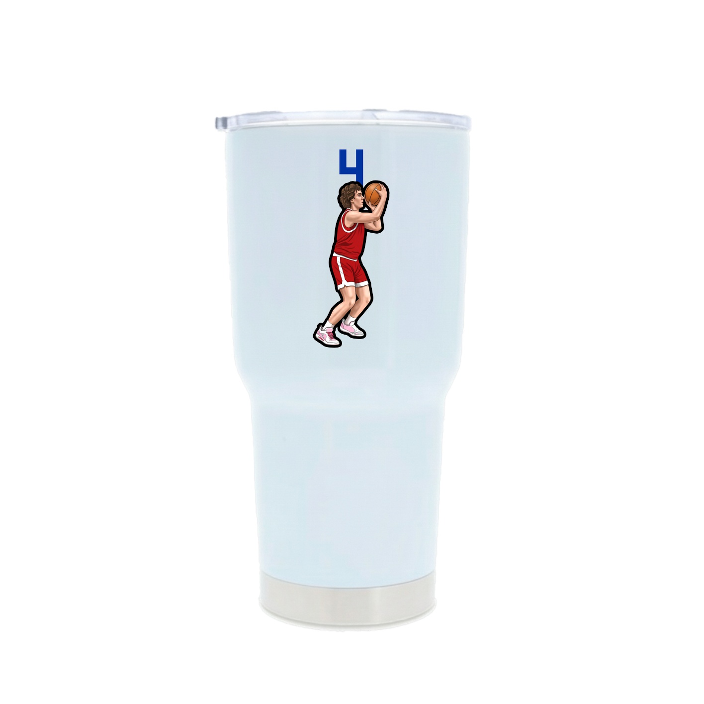30oz Stainless Steel Tumbler — Number Top in White