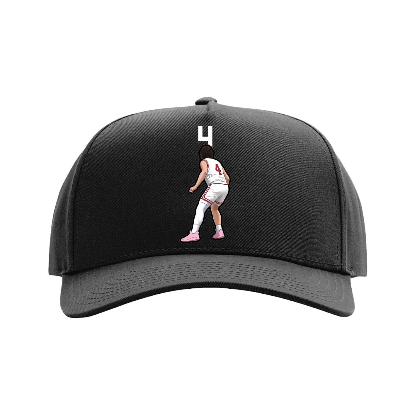 Full Fabric Five-Panel Champ Cap — Number Top in Black