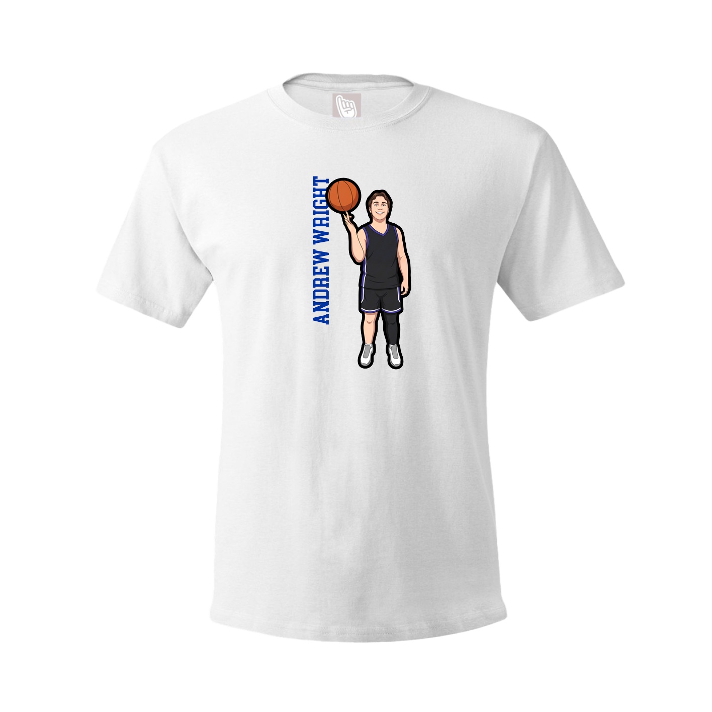 Tee — Name Vertical in White