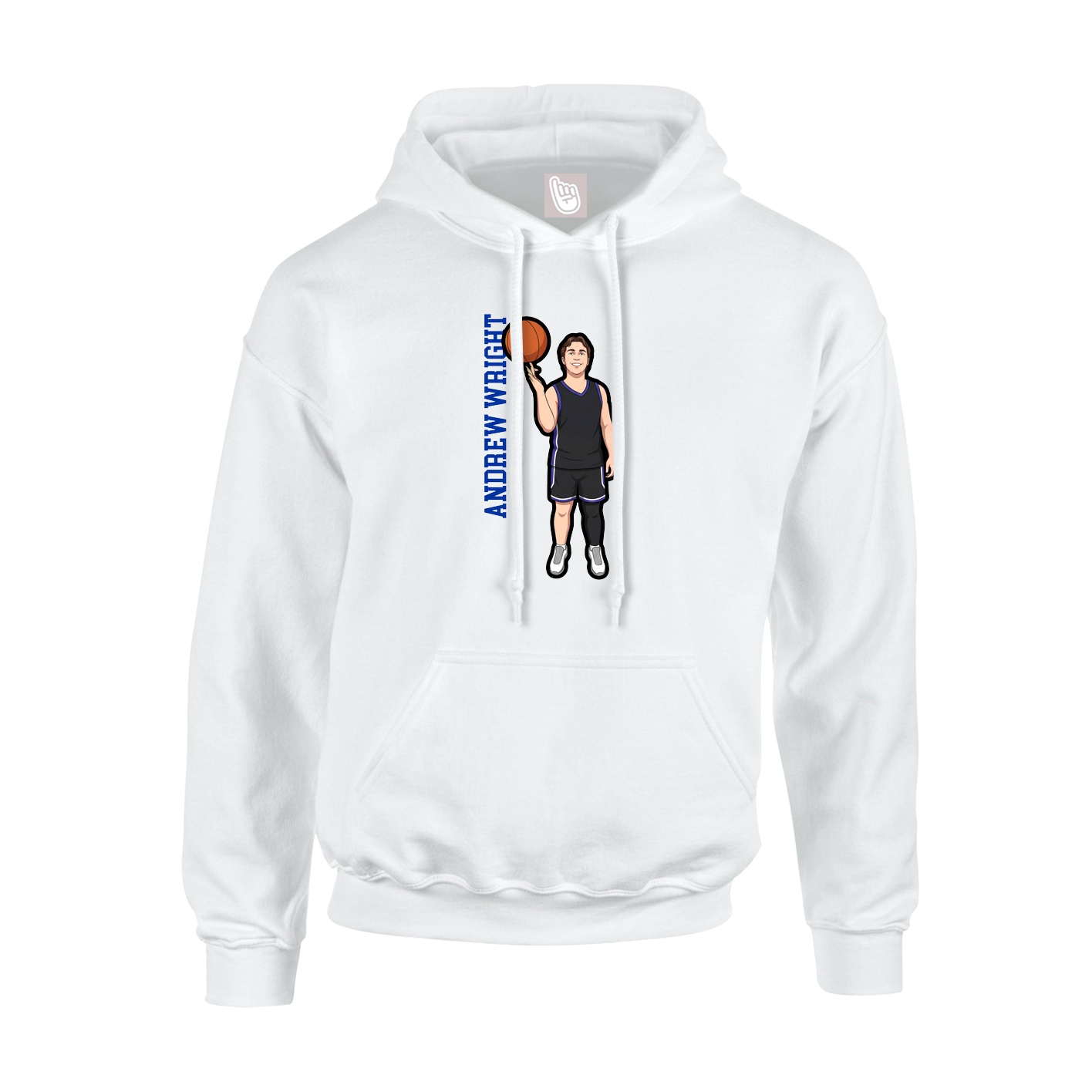 Hoodie — Name Vertical in White