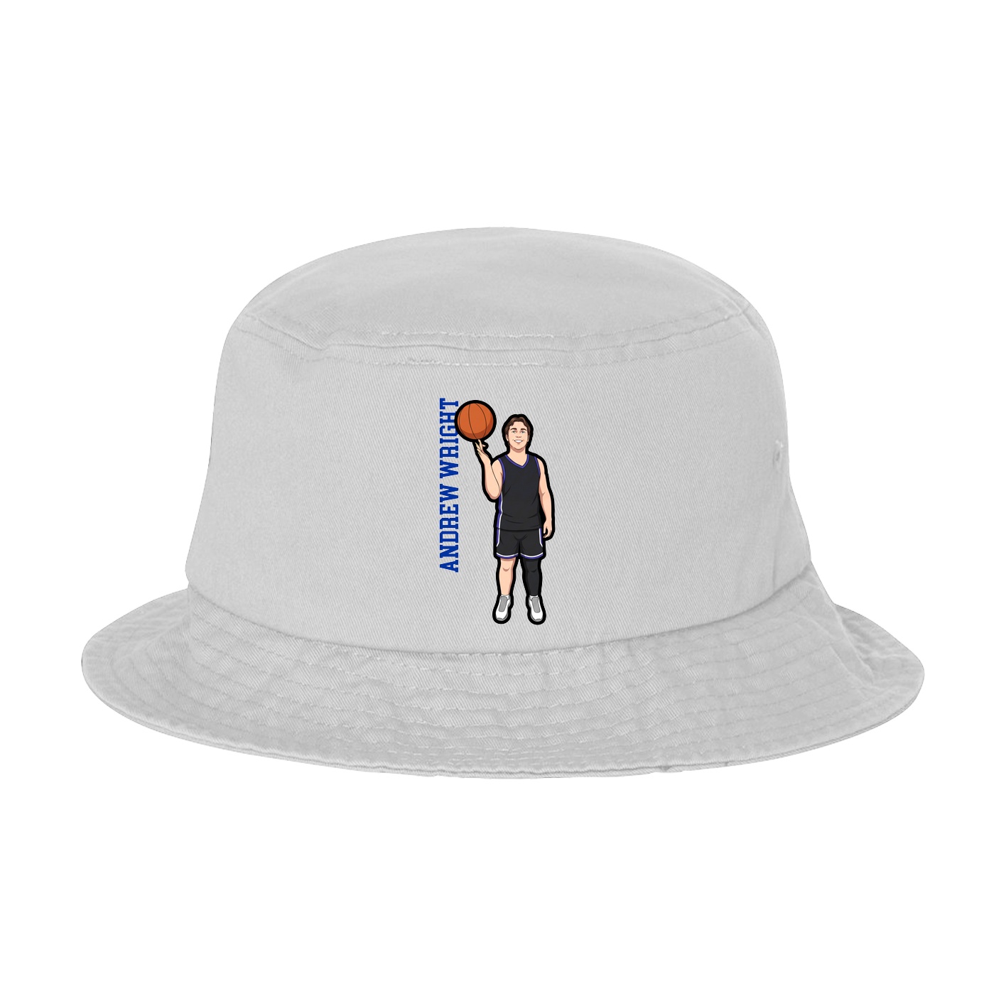 Bucket Cap — Name Vertical in White