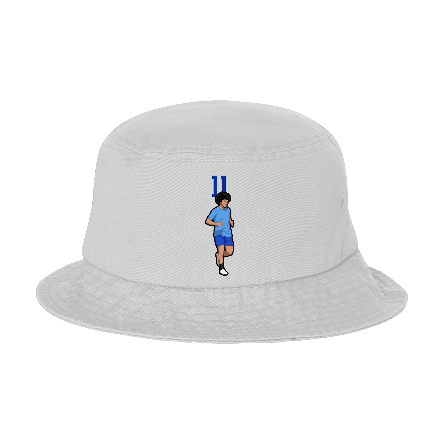 Bucket Cap — Number Top in White