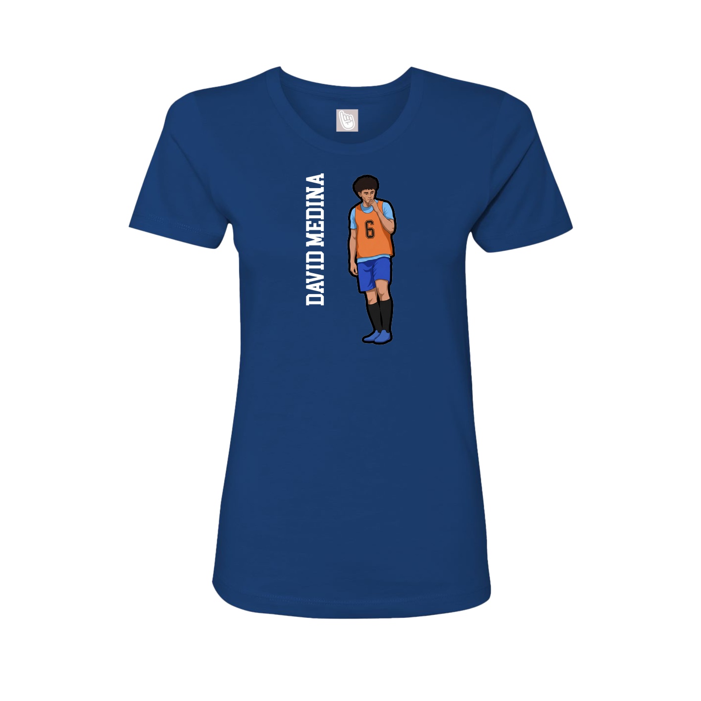 Womens Tee — Name Vertical in Royal