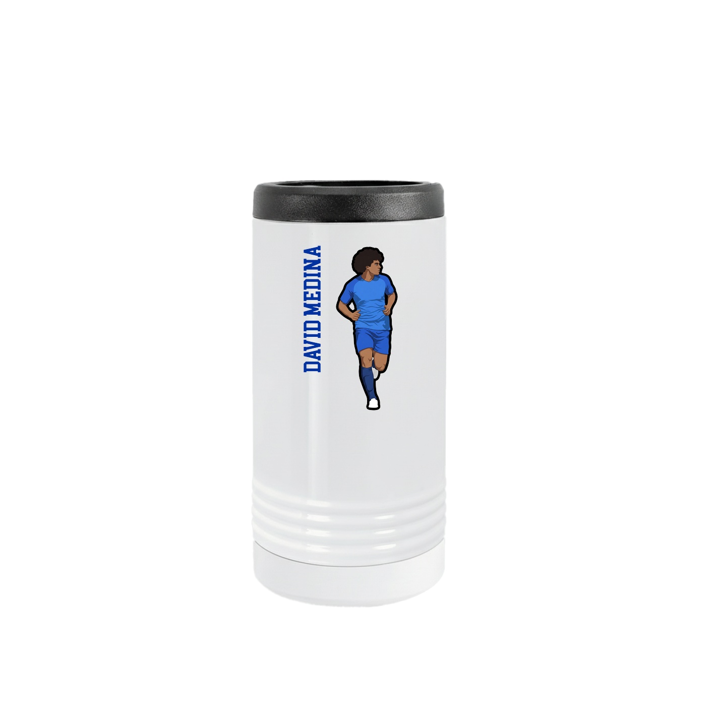 Slim Beverage Holder — Name Vertical in White