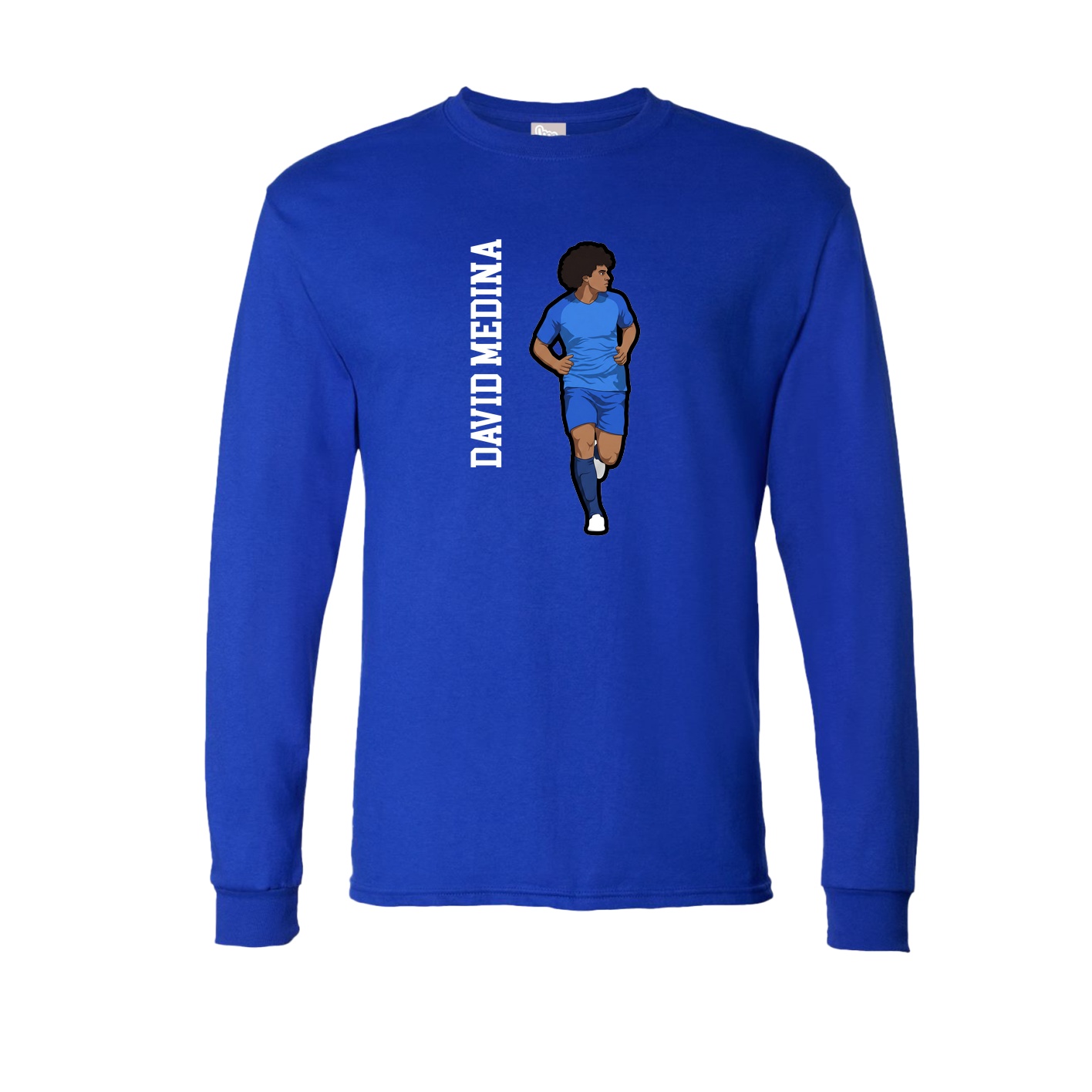 Long Sleeve Tee — Name Vertical in Royal