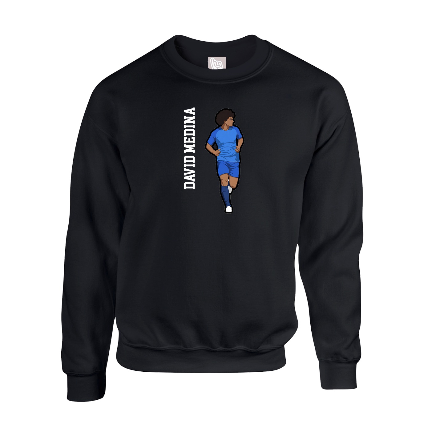 Fleece Crew — Name Vertical in Black