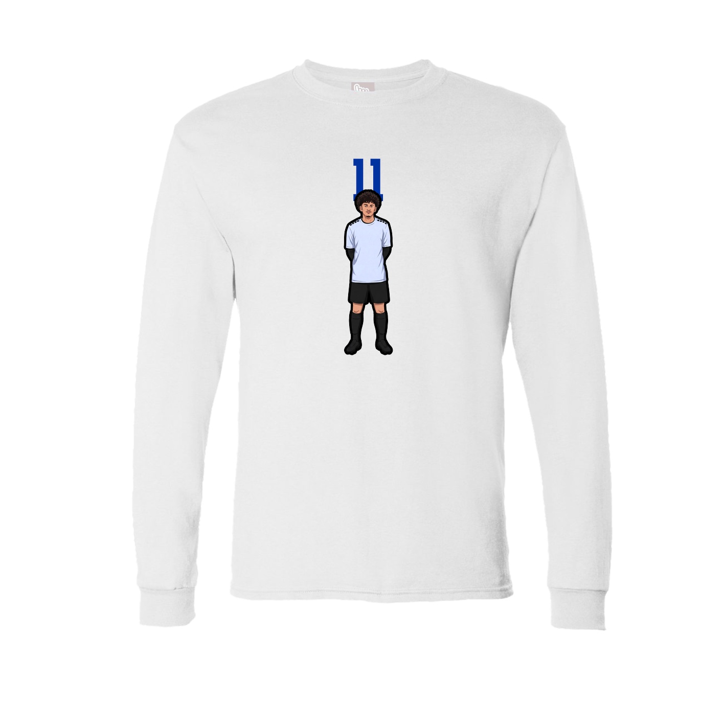 Long Sleeve Tee — Number Top in White