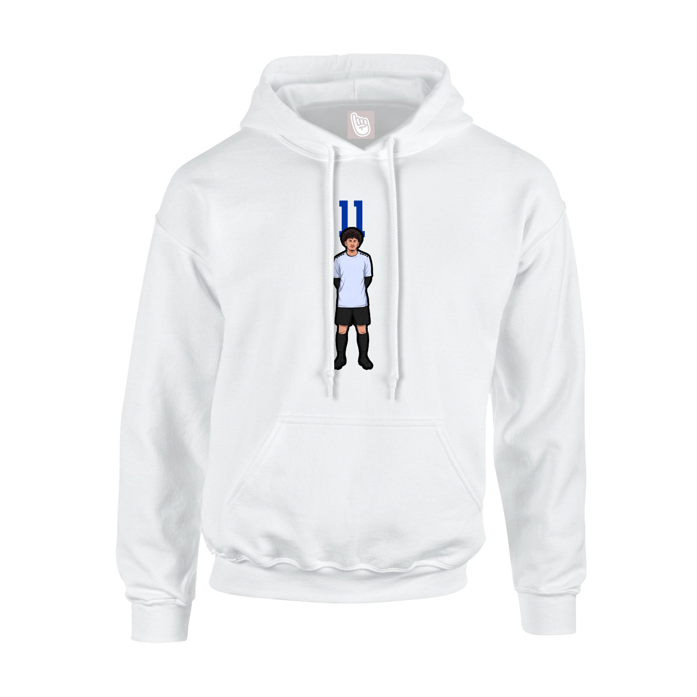 Youth Hoodie — Number Top in White