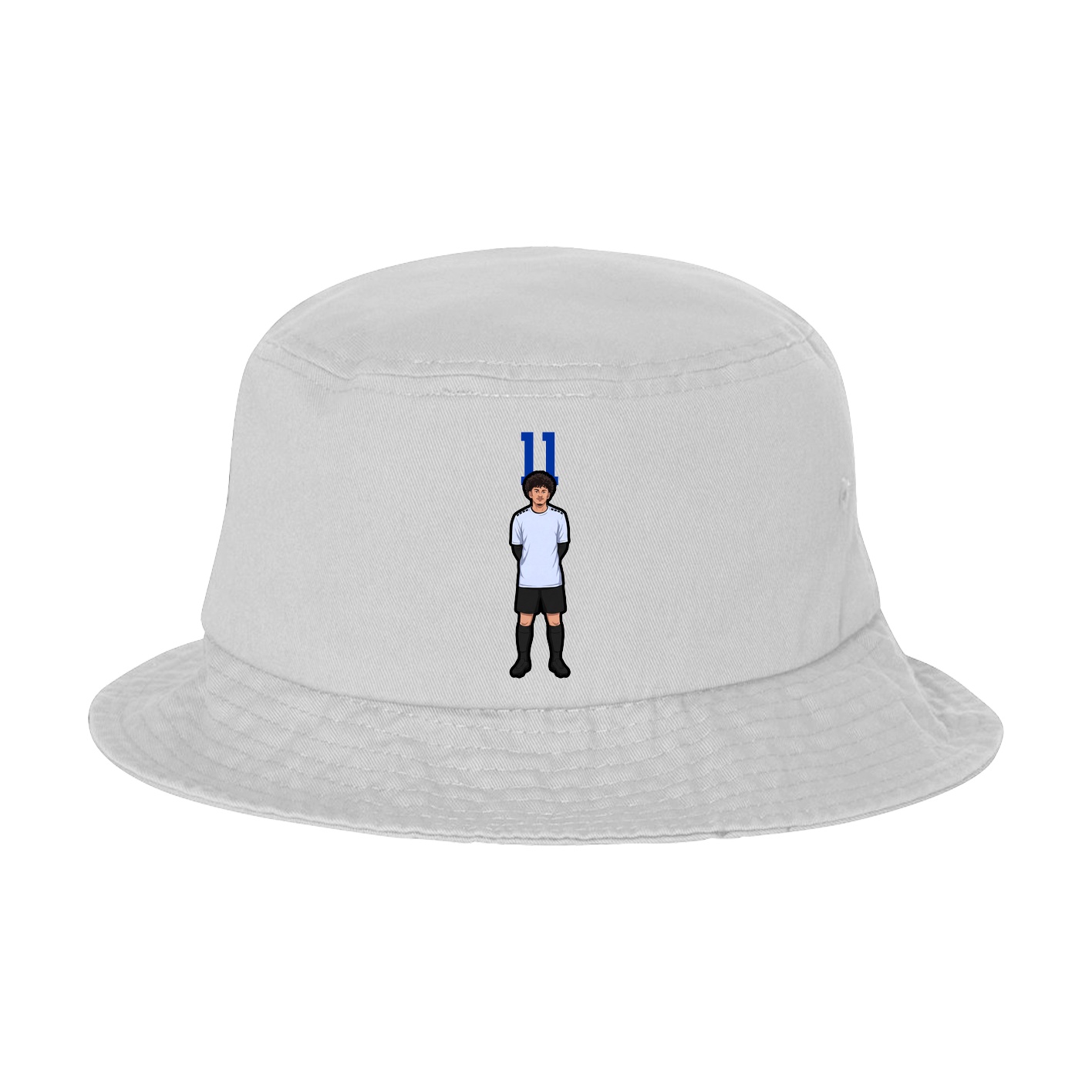 Bucket Cap — Number Top in White