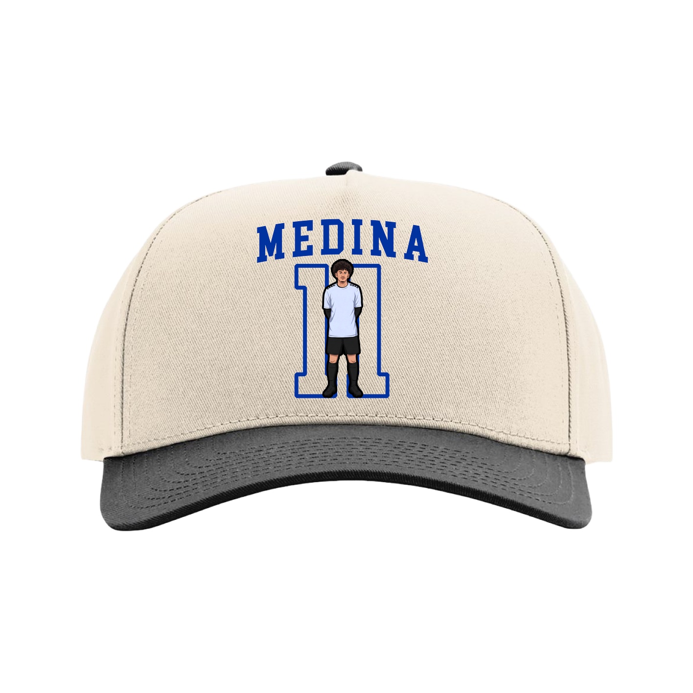 Full Fabric Five-Panel Champ Cap — Shirsey in Cream/Black