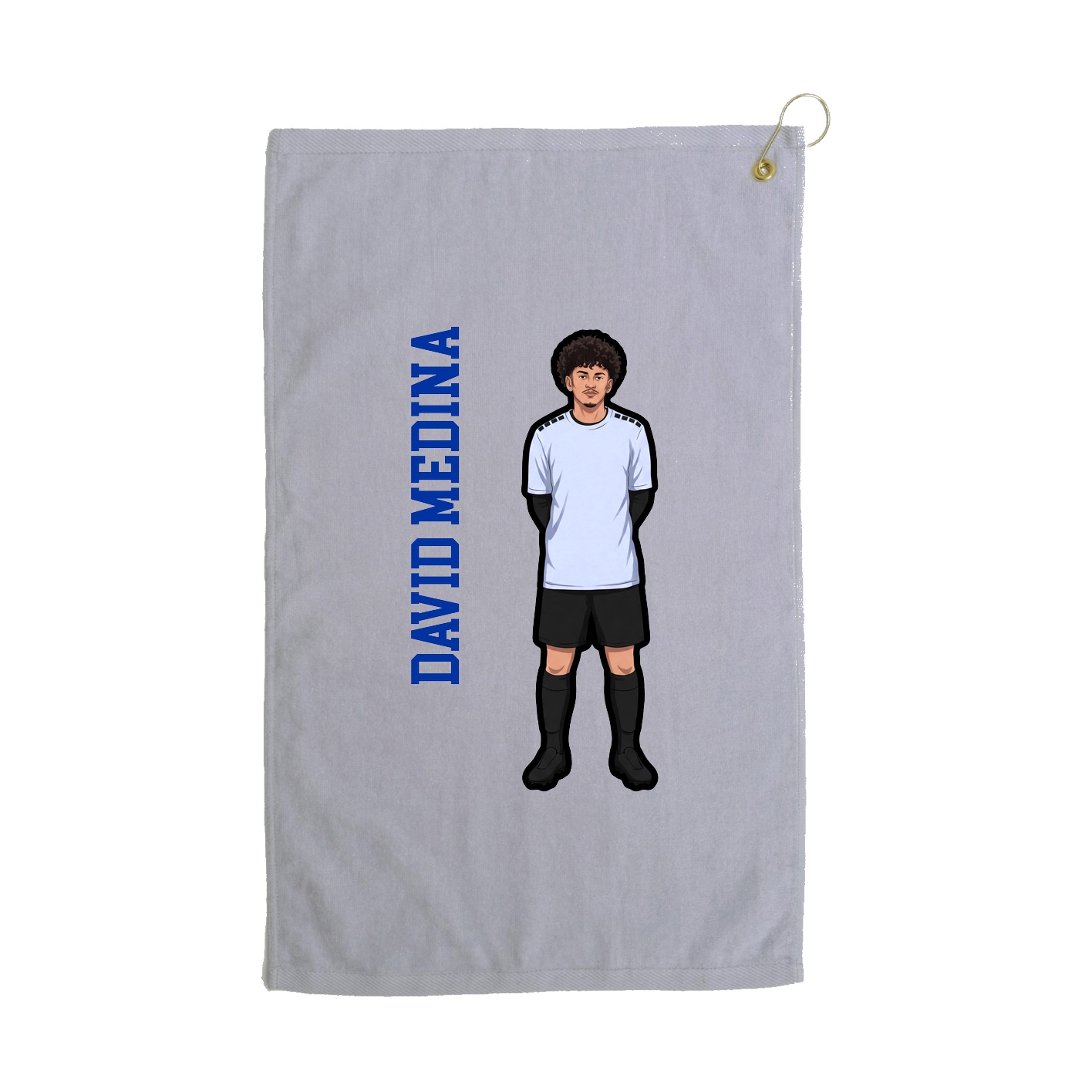 Golf Towel — Name Vertical in Grey