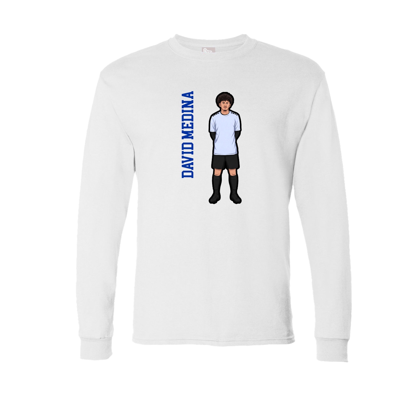 Long Sleeve Tee — Name Vertical in White