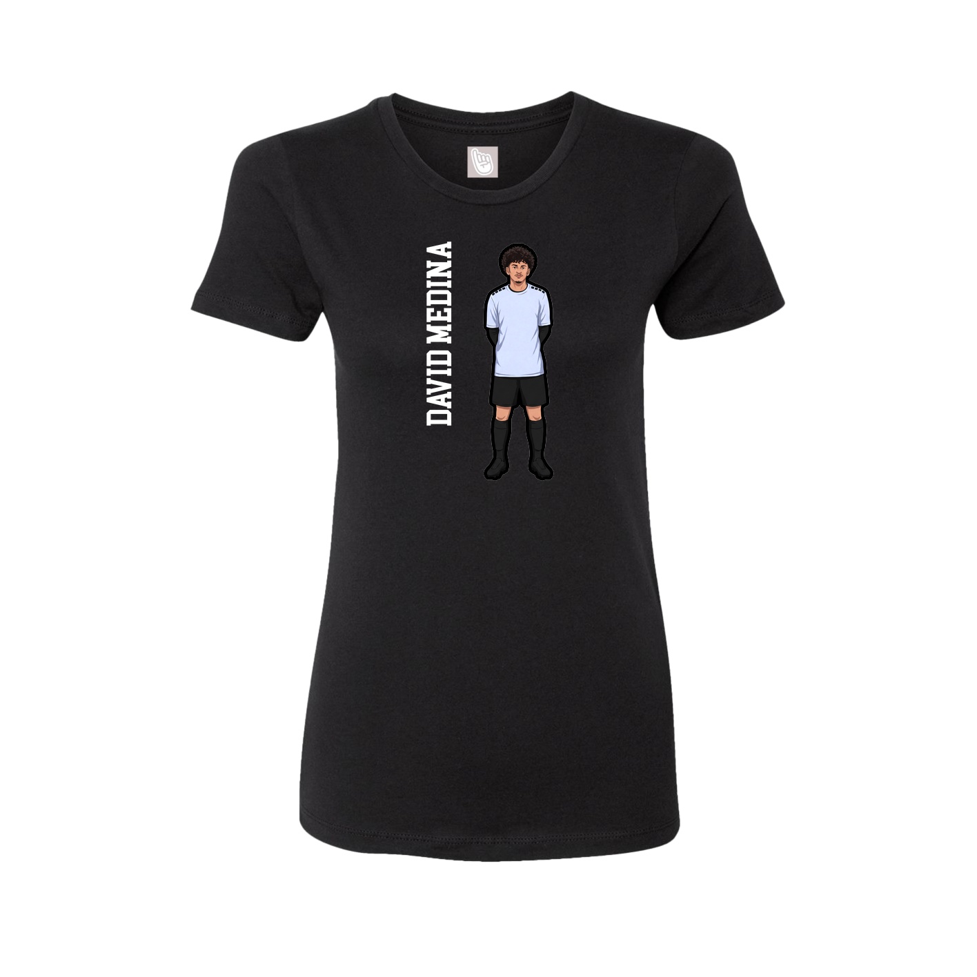 Womens Tee — Name Vertical in Black