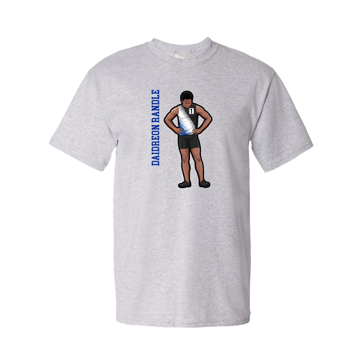 Youth Tee — Name Vertical in Grey