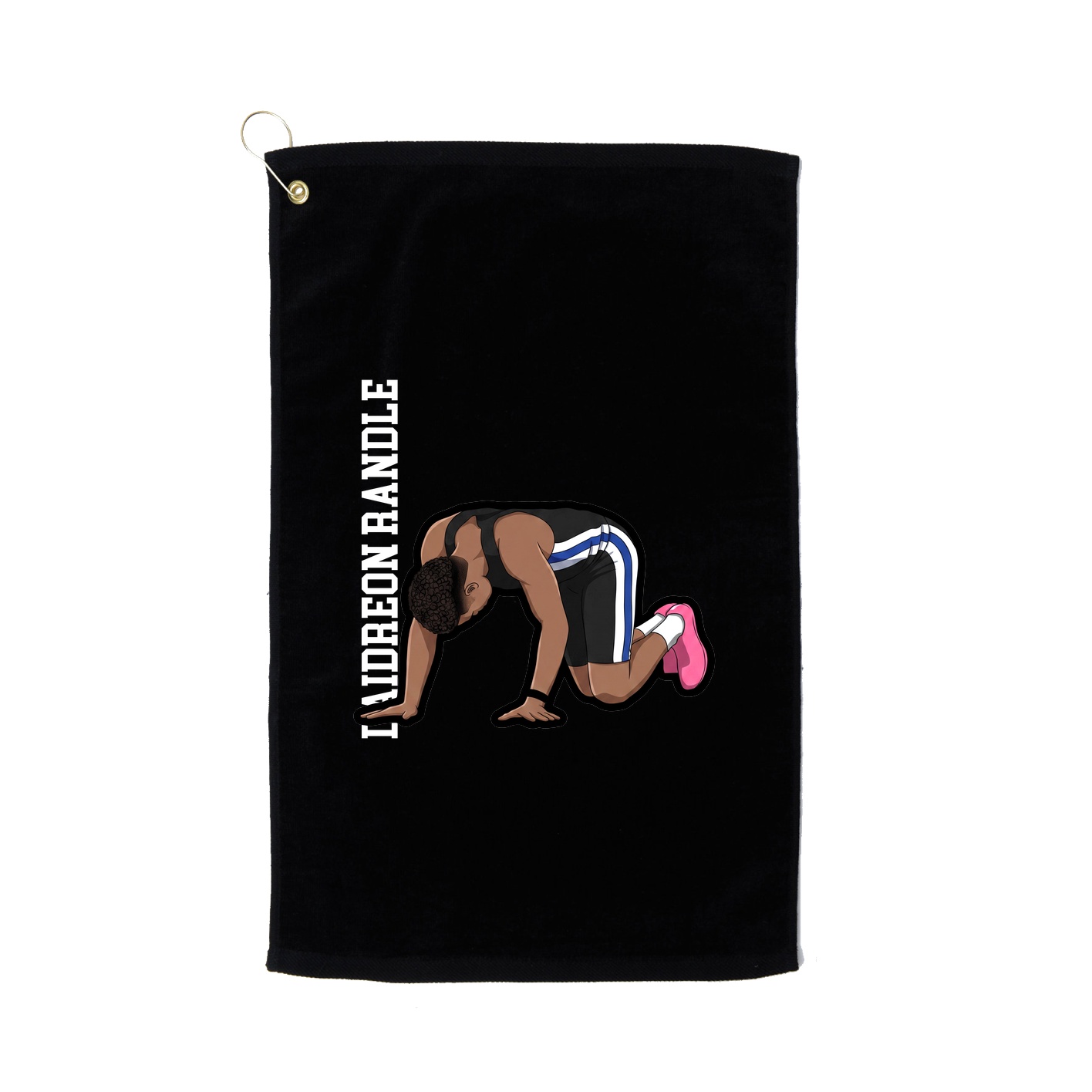 Golf Towel — Name Vertical in Black