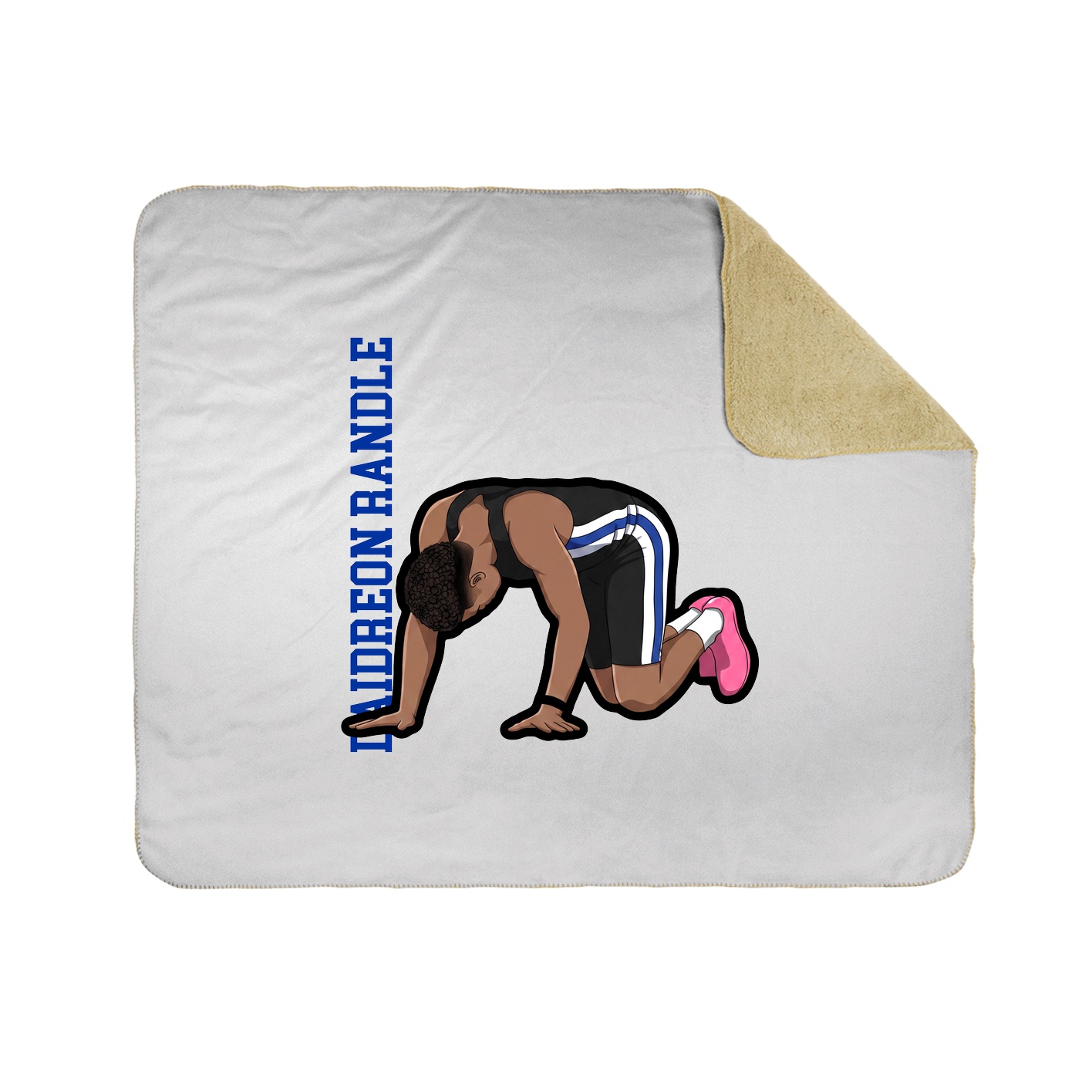 Throw Blanket — Name Vertical in White
