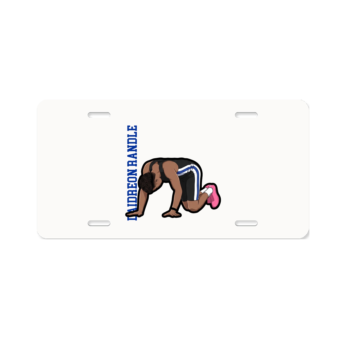 License Plate — Name Vertical in Classic