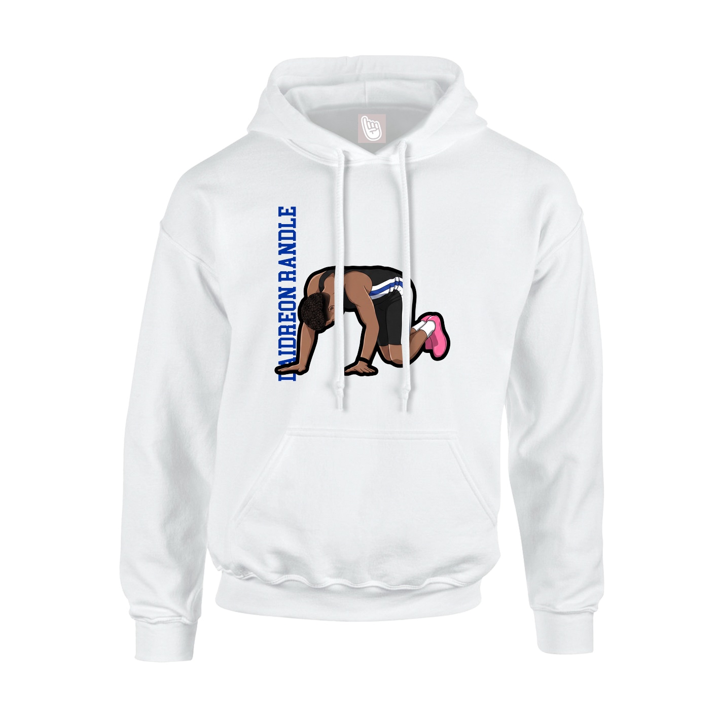 Youth Hoodie — Name Vertical in White