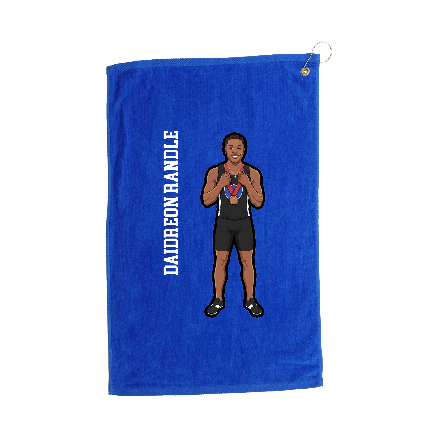 Golf Towel — Name Vertical in Royal