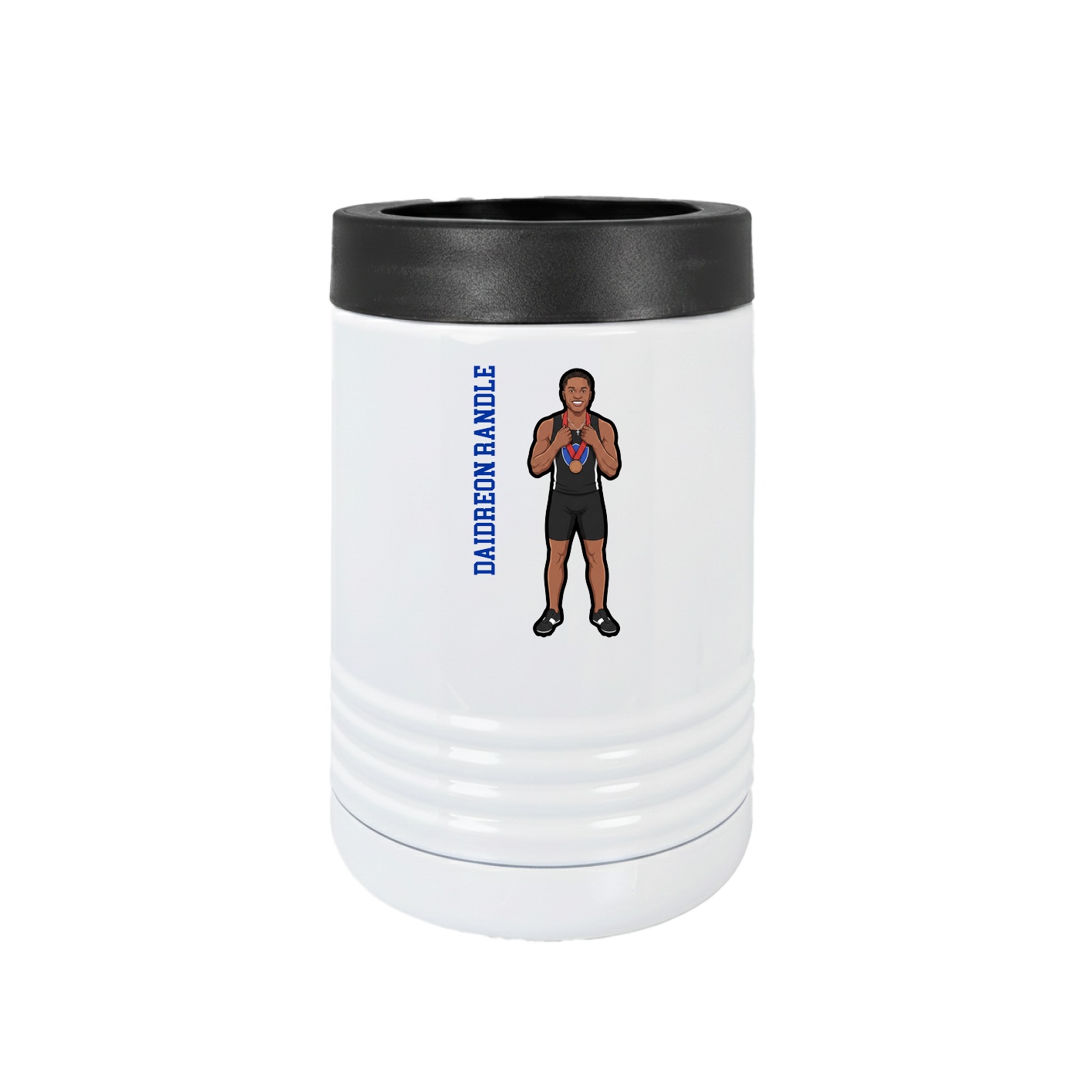 Beverage Holder — Name Vertical in White
