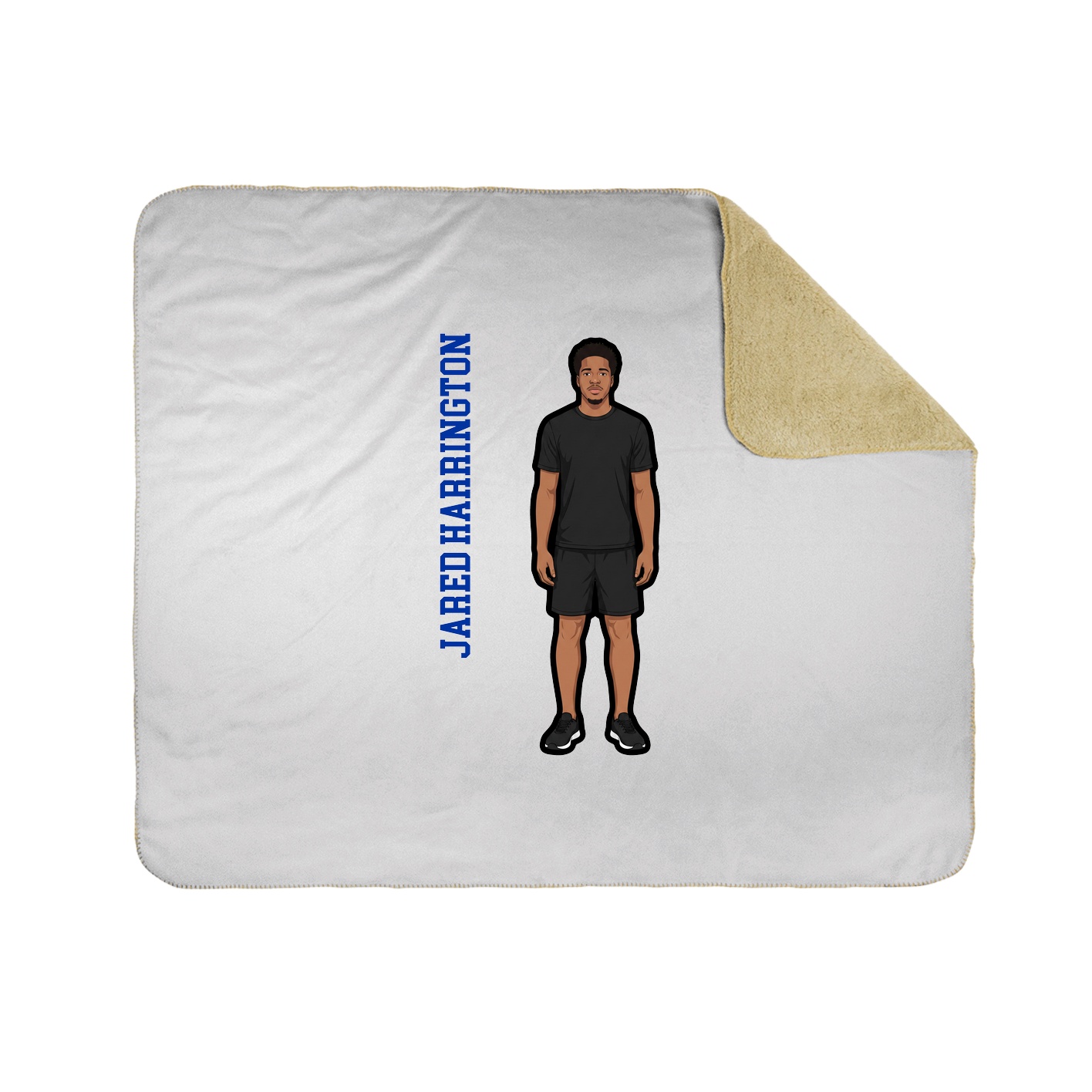 Throw Blanket — Name Vertical in White
