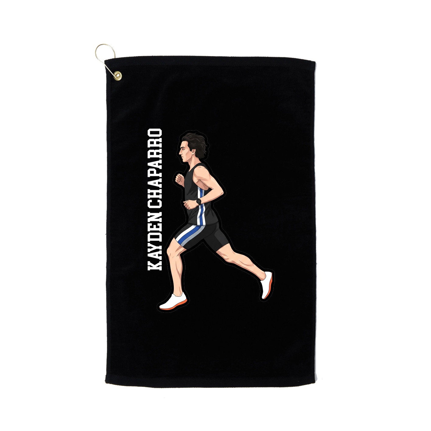 Golf Towel — Name Vertical in Black