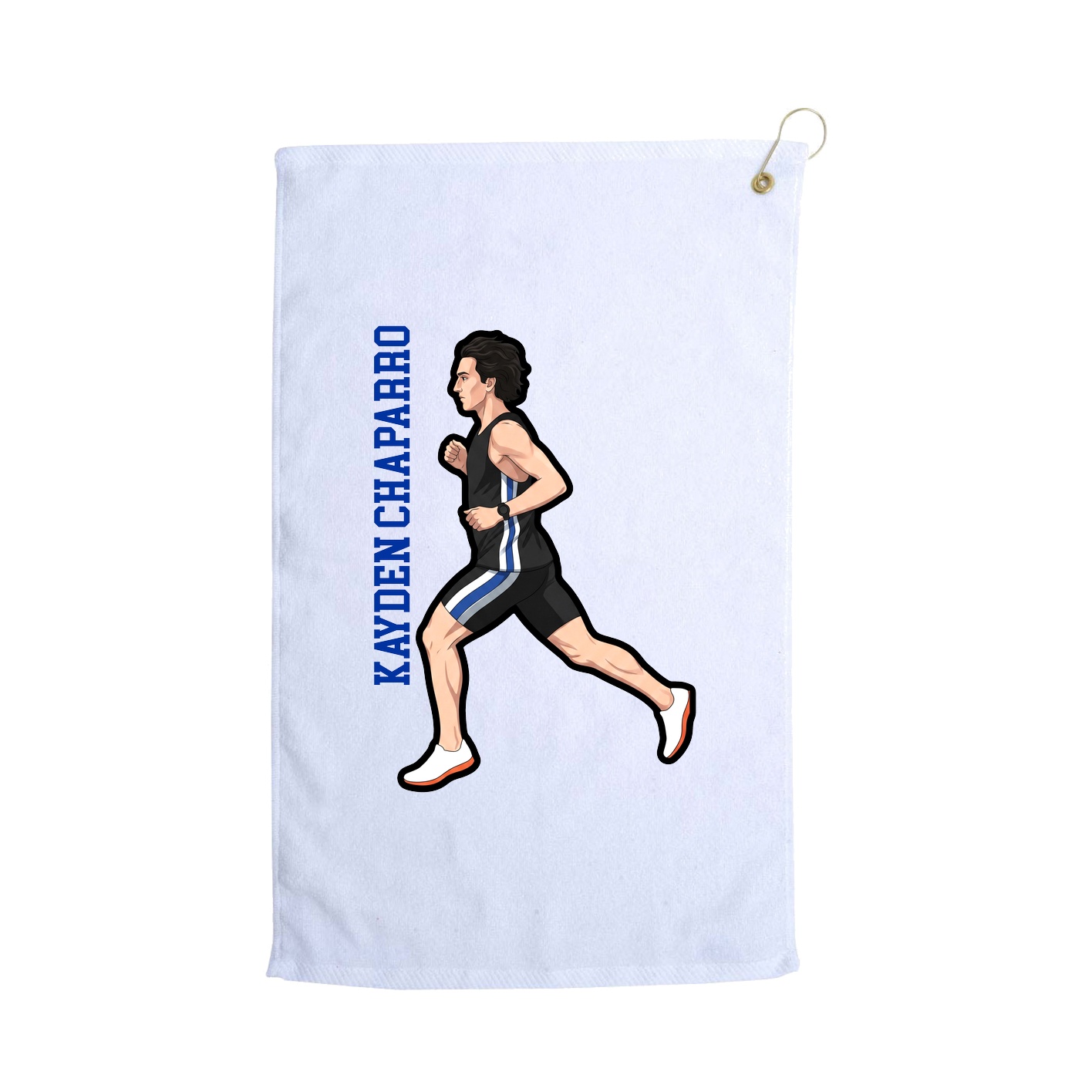 Golf Towel — Name Vertical in White