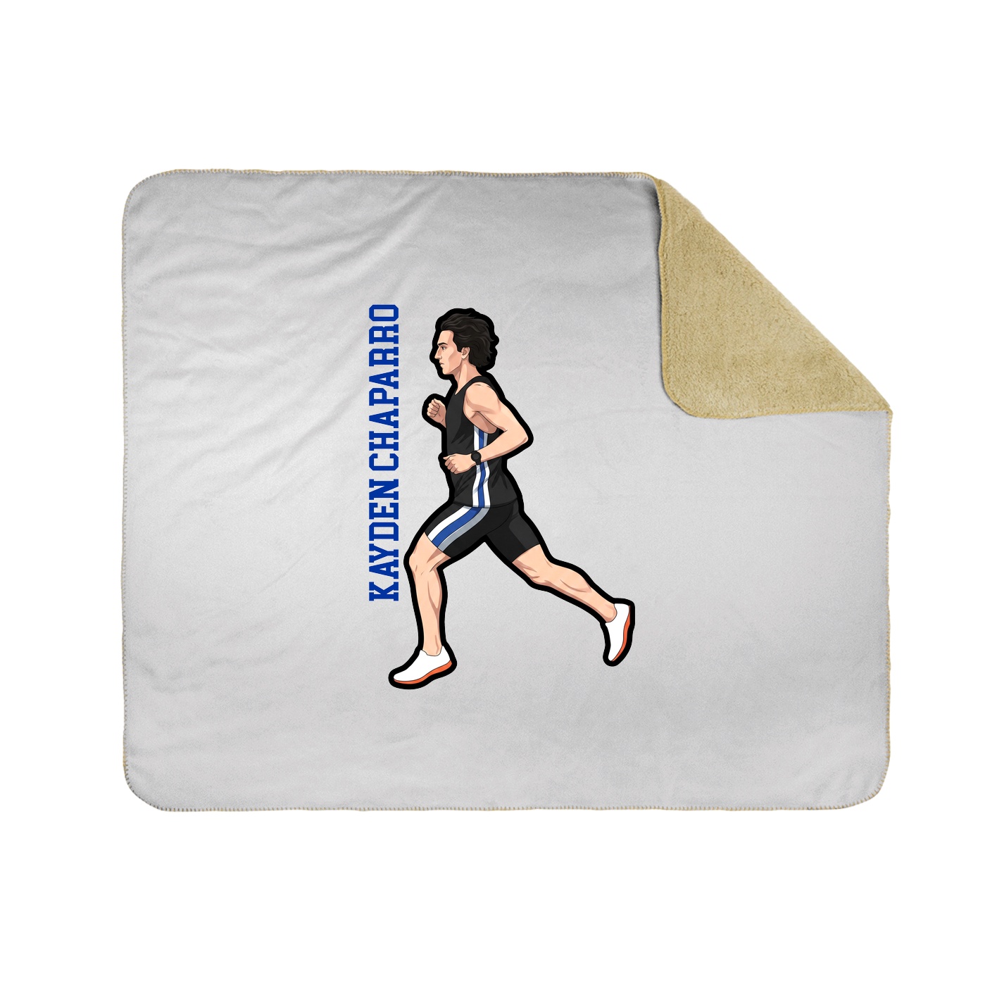 Throw Blanket — Name Vertical in White