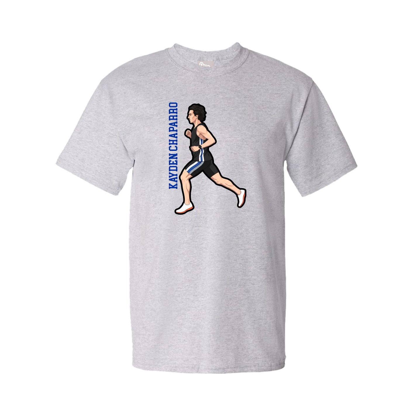 Youth Tee — Name Vertical in Grey