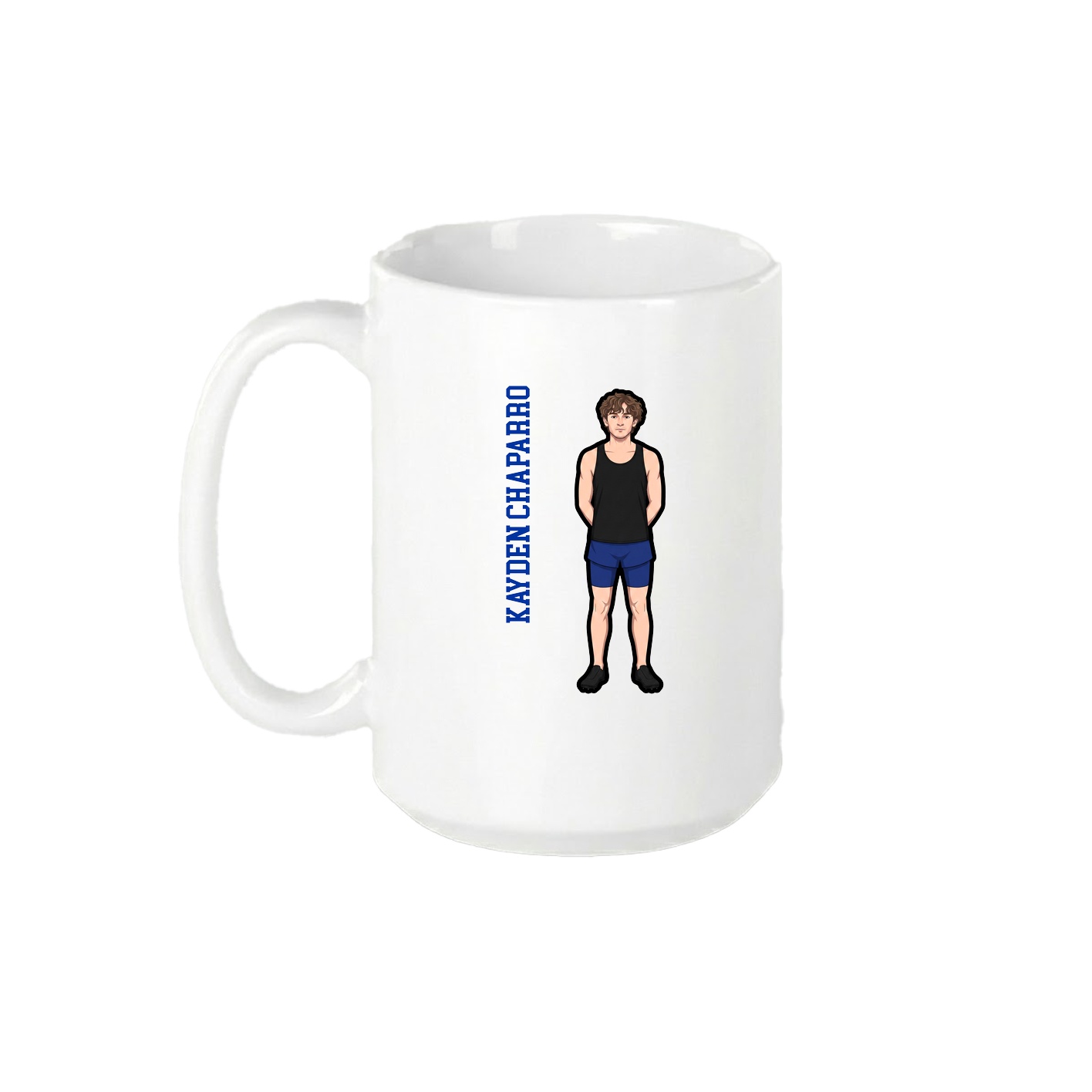 15oz Coffee Mug — Name Vertical in White